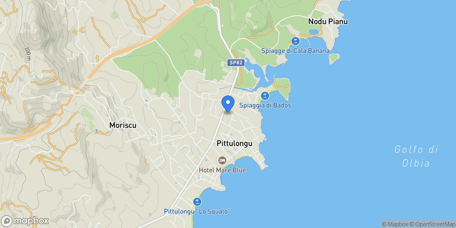 Map showing Via Mar Glaciale Artico, Pittulongu, Sardinia, Italy.