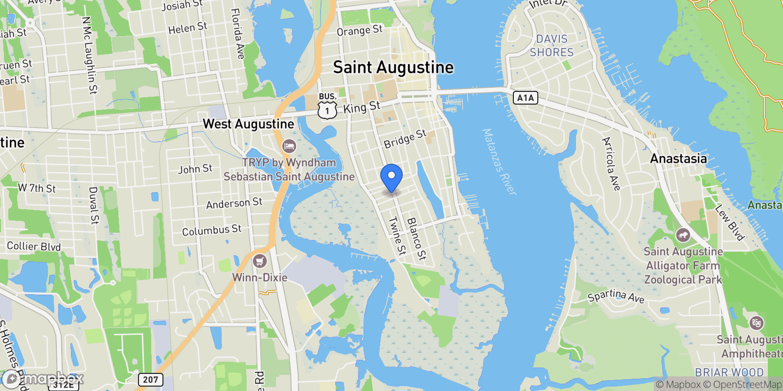 Map showing 103 Kings Ferry Way, A , St. Augustine, FL 32084, St. Augustine, Florida, United States.