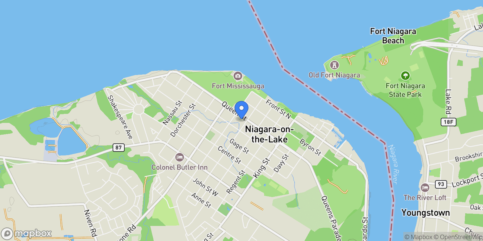 Map showing 166 QUEEN STREET, Niagara-on-the-Lake, ON, L0S1J0, CANADA, Niagara-on-the-Lake, Ontario, Canada.