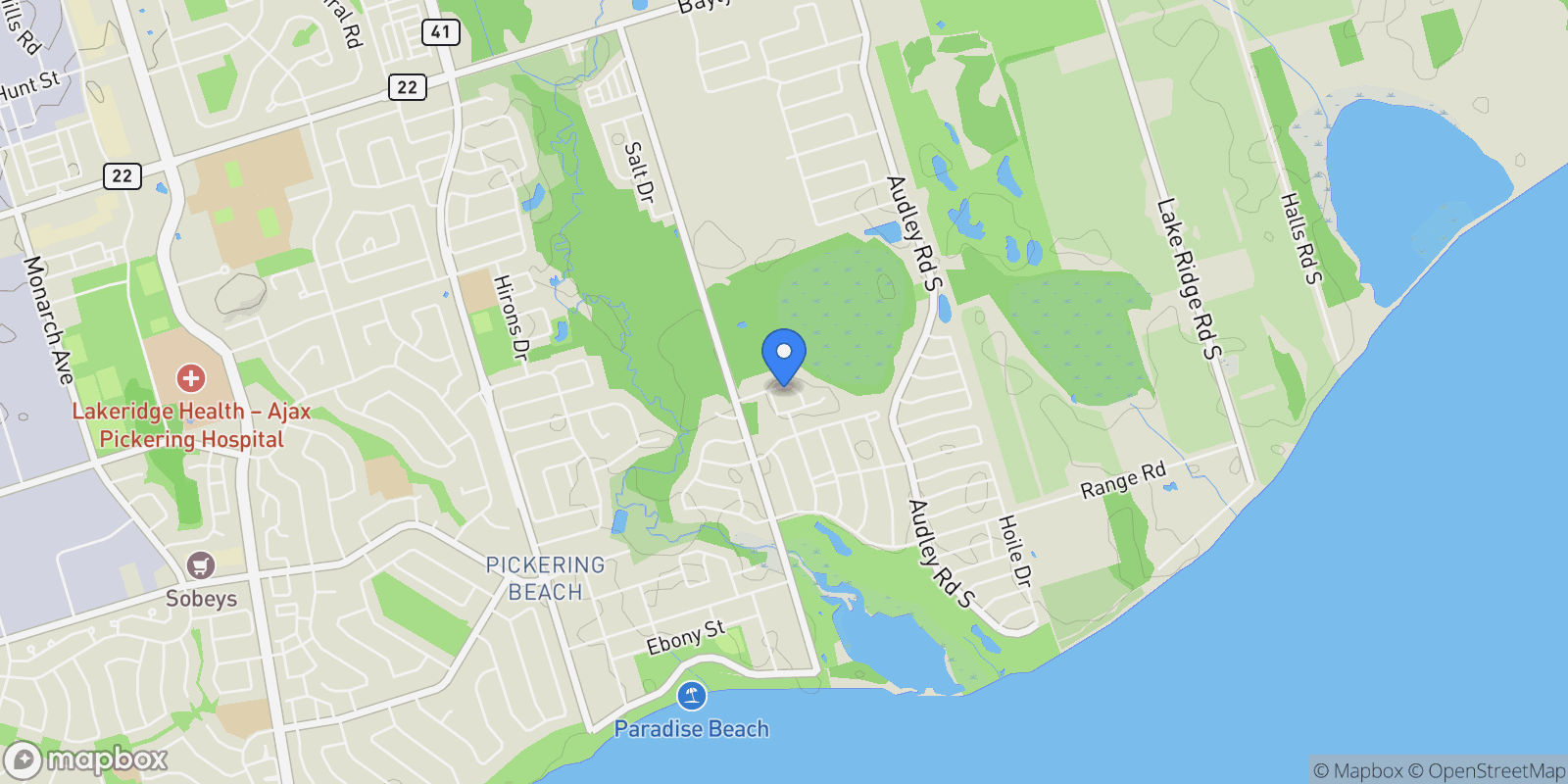 Map showing 25 DUCKFIELD CRESCENT, Ajax, ON, L1Z2C8, CANADA, Ajax, Ontario, Canada.