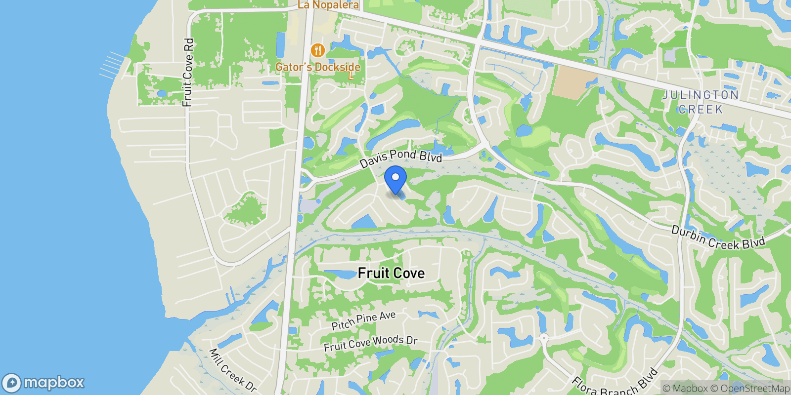 Map showing 1320 Honeysuckle Drive , St. Johns, FL 32259, Fruit Cove, Florida, United States.