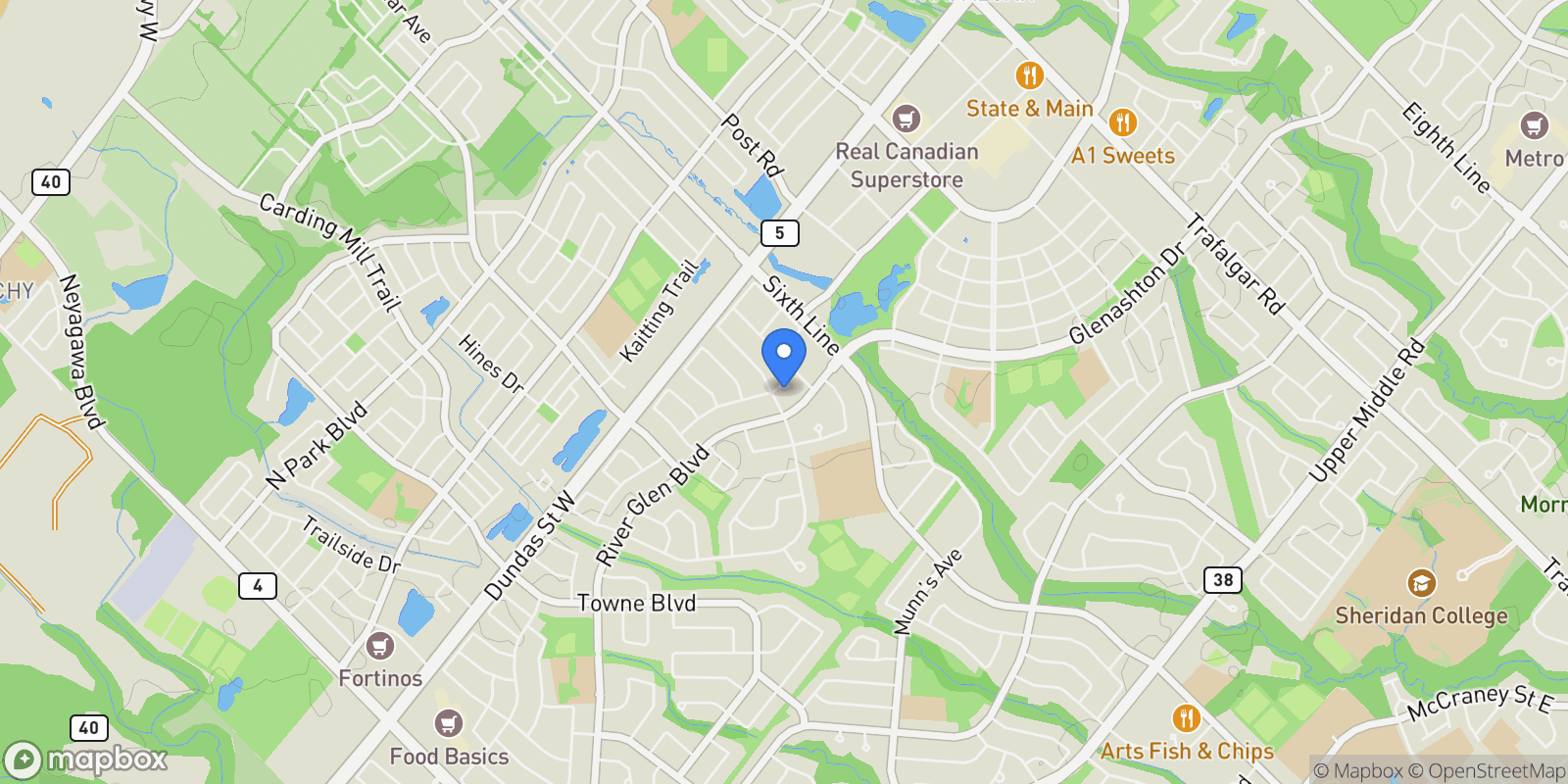 Map showing 62 PIKE ROAD, Oakville, ON, L6H6C3, CANADA, Oakville, Ontario, Canada.