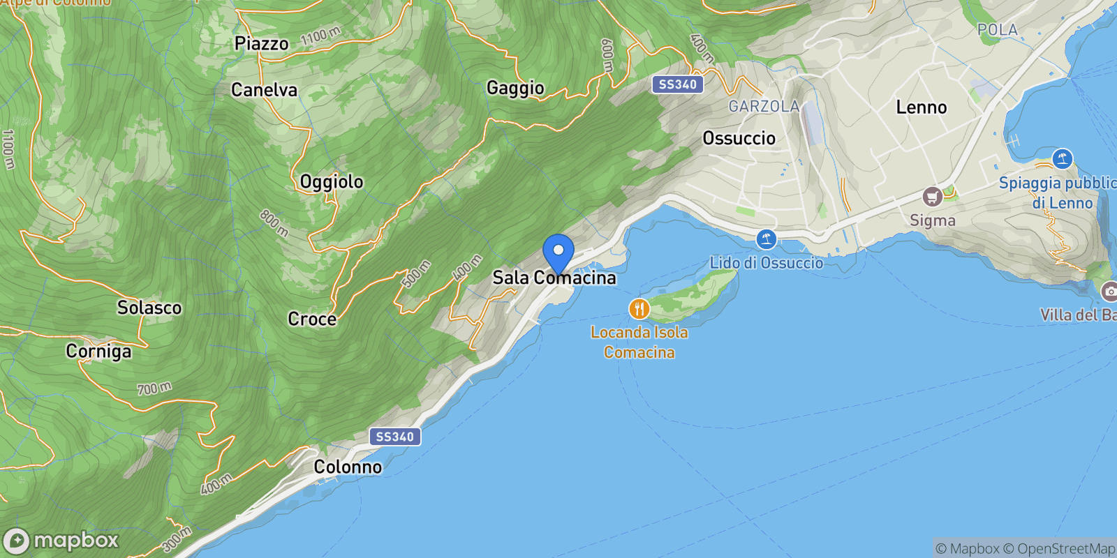 Map showing via puricelli, Lombardy, Sala Comacina, Lombardy, Italy.