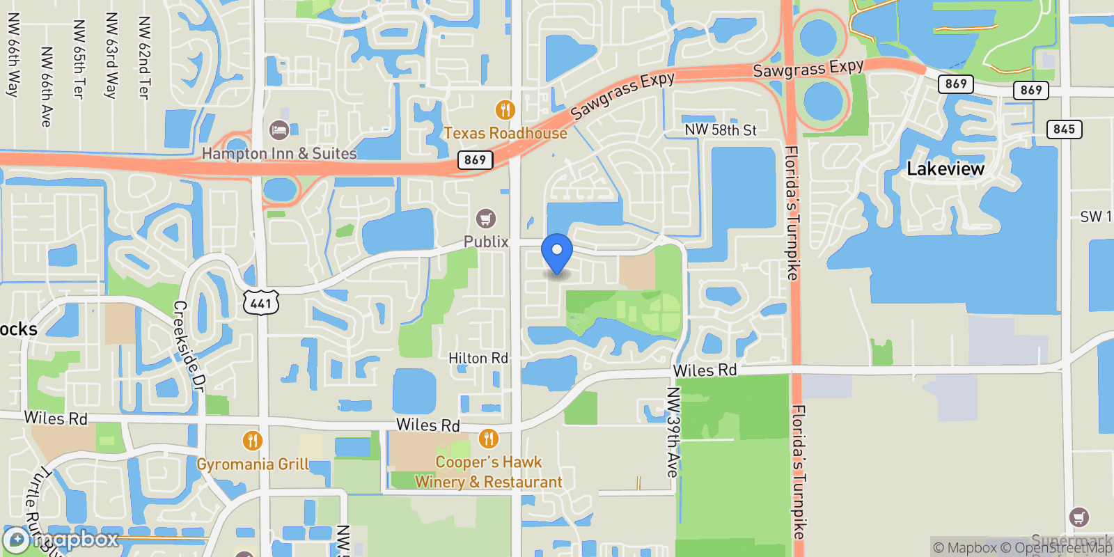 Map showing 4391 NW 51st St, Coconut Creek, FL 33073, Coconut Creek, Florida, United States.