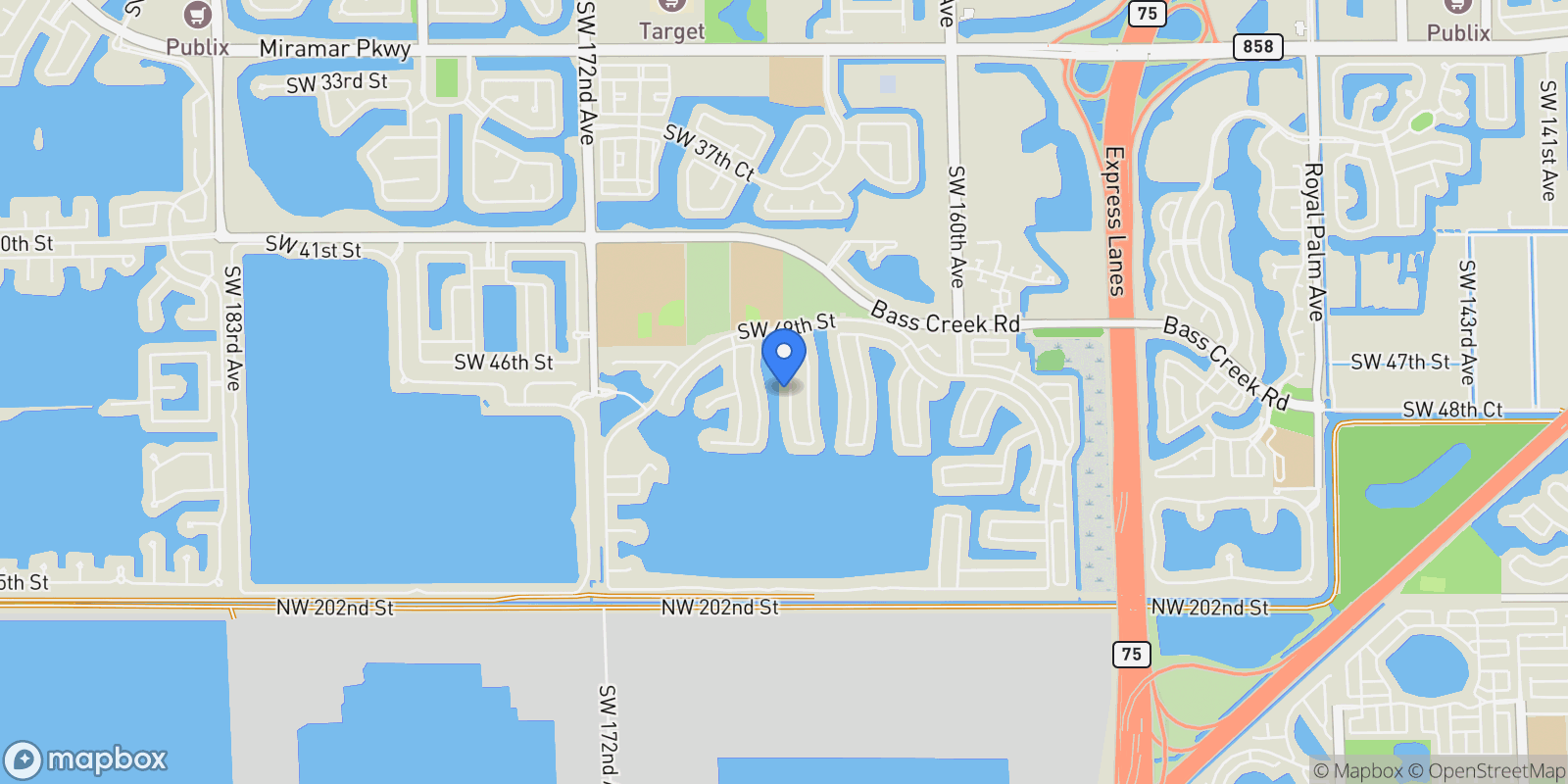 Map showing 4946 SW 166th Ave, Miramar, FL 33027, Miramar, Florida, United States.