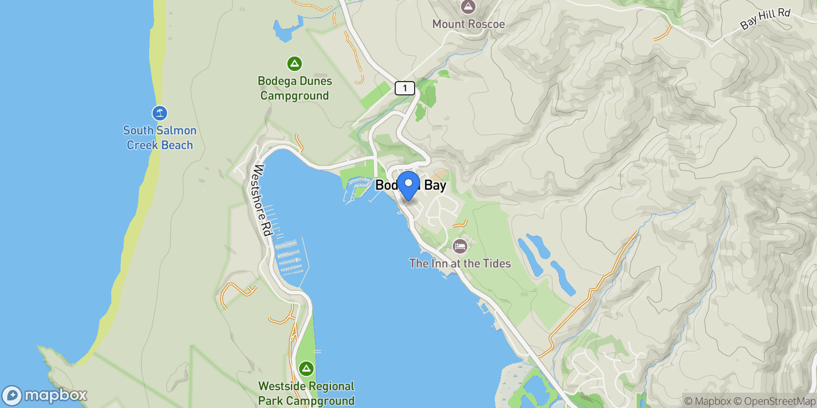 Map showing 140 Kent Avenue , Bodega Bay, CA 94923, Bodega Bay, California, United States.