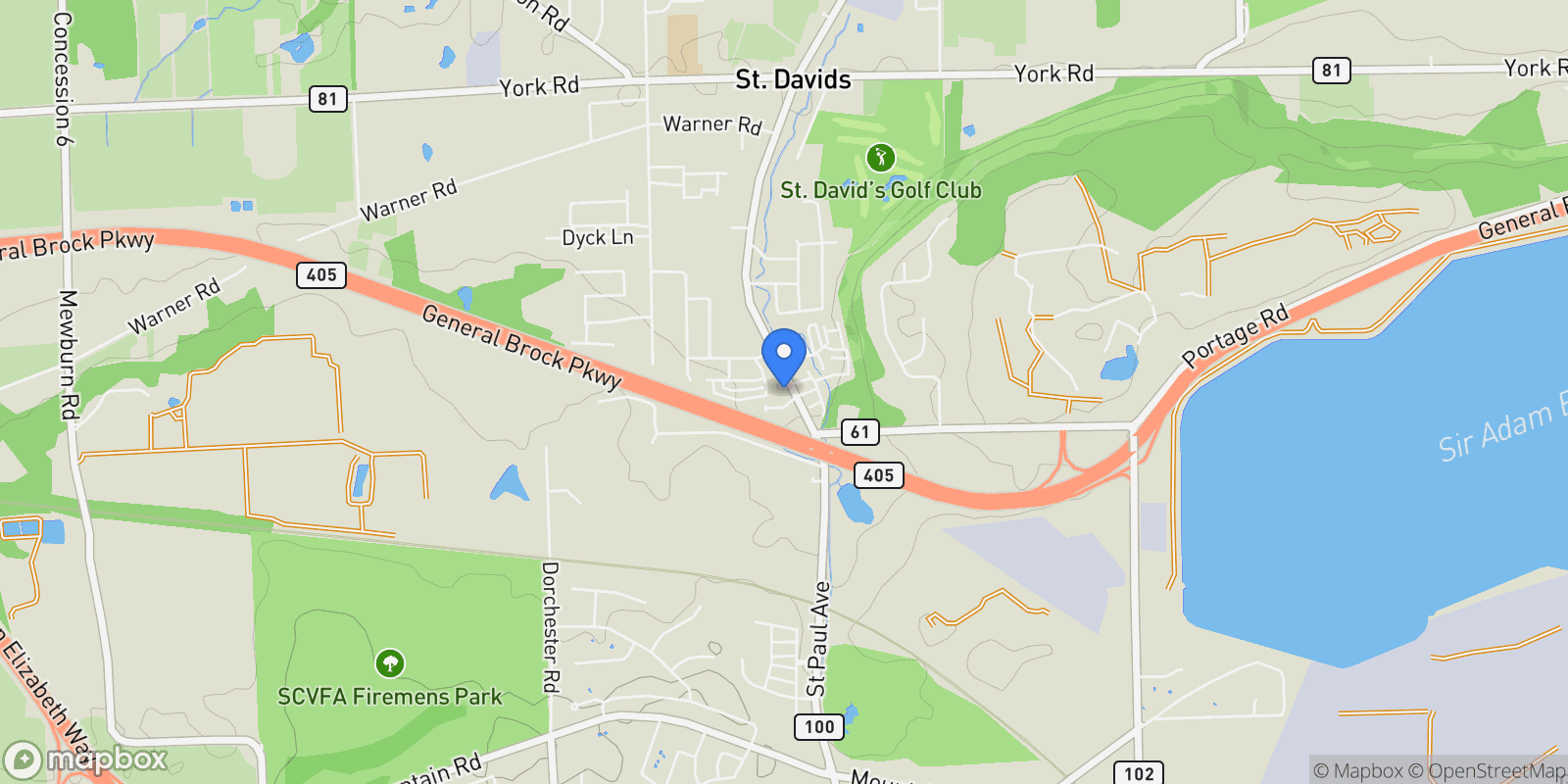 Map showing 18 FOUR MILE CREEK ROAD, Niagara-on-the-Lake, ON, L0S1J1, CANADA, Niagara-on-the-Lake, Ontario, Canada.
