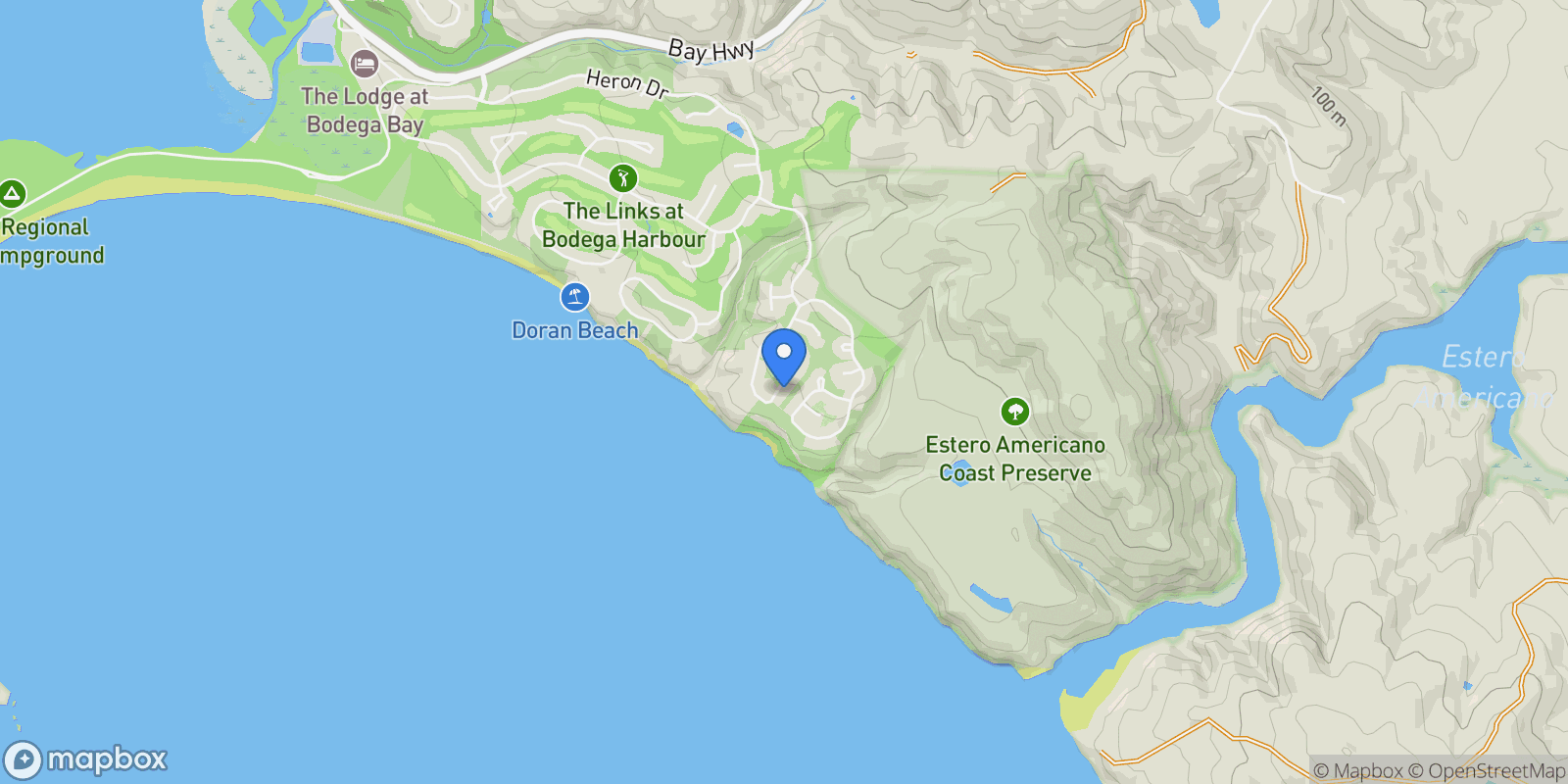 Map showing 1011 Sea Eagle Loop , Bodega Bay, CA 94923, Bodega Bay, California, United States.