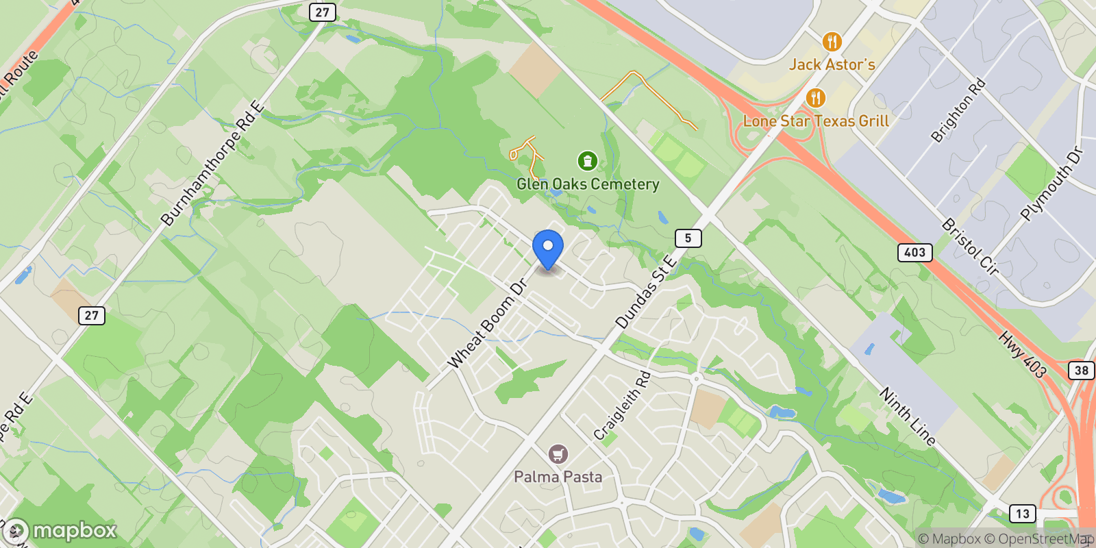 Map showing 3142 DUGGAN TRAIL, Oakville, ON, L6H7X1, CANADA, Oakville, Ontario, Canada.
