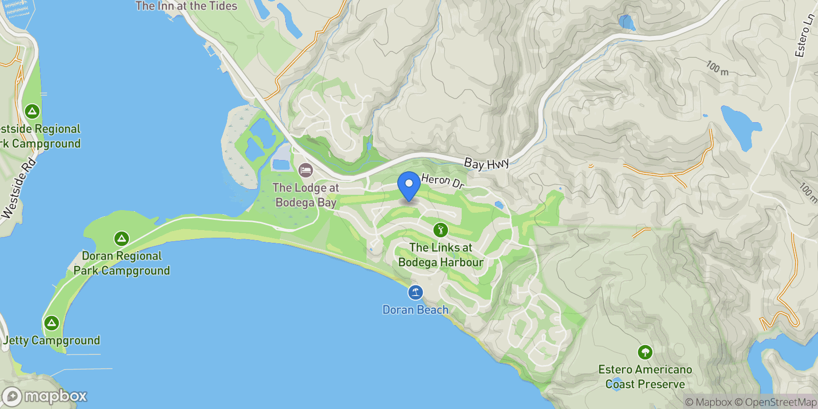 Map showing 21165 Hummingbird Court , Bodega Bay, CA 94923, Bodega Bay, California, United States.
