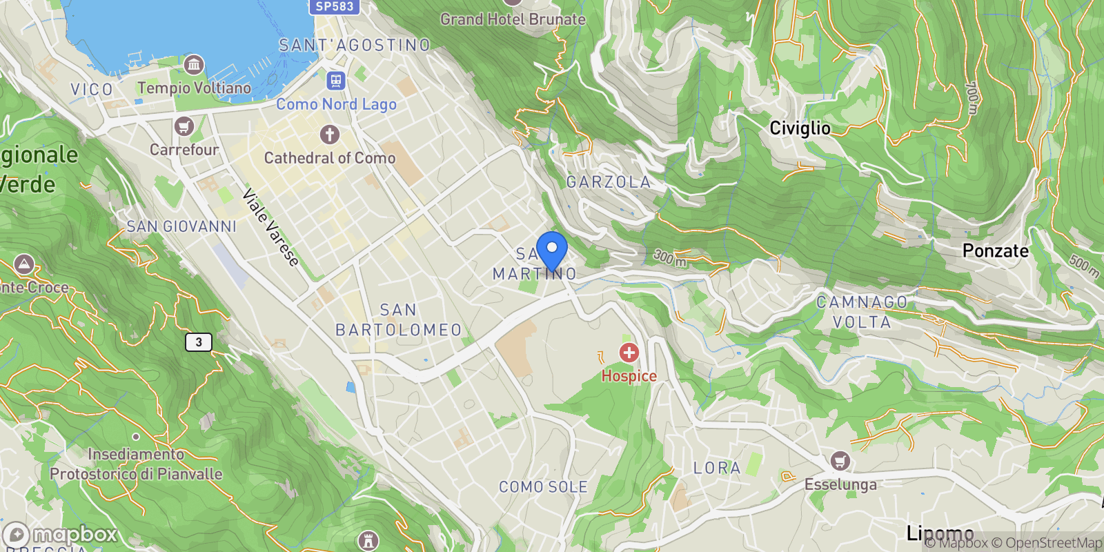 Map showing Via Briantea, Lombardy, Como, Lombardy, Italy.