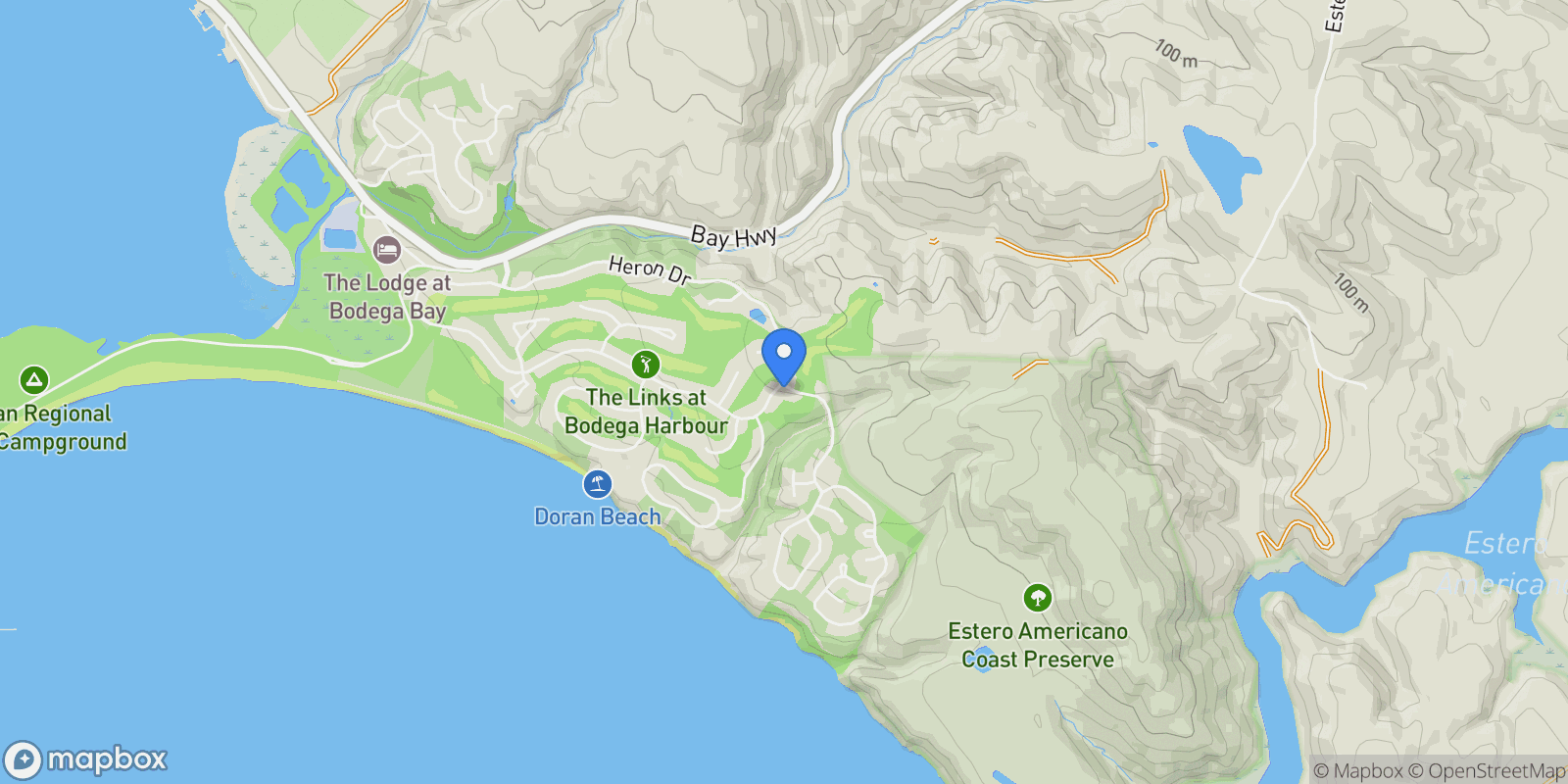 Map showing 20690 Mockingbird Road , Bodega Bay, CA 94923, Bodega Bay, California, United States.