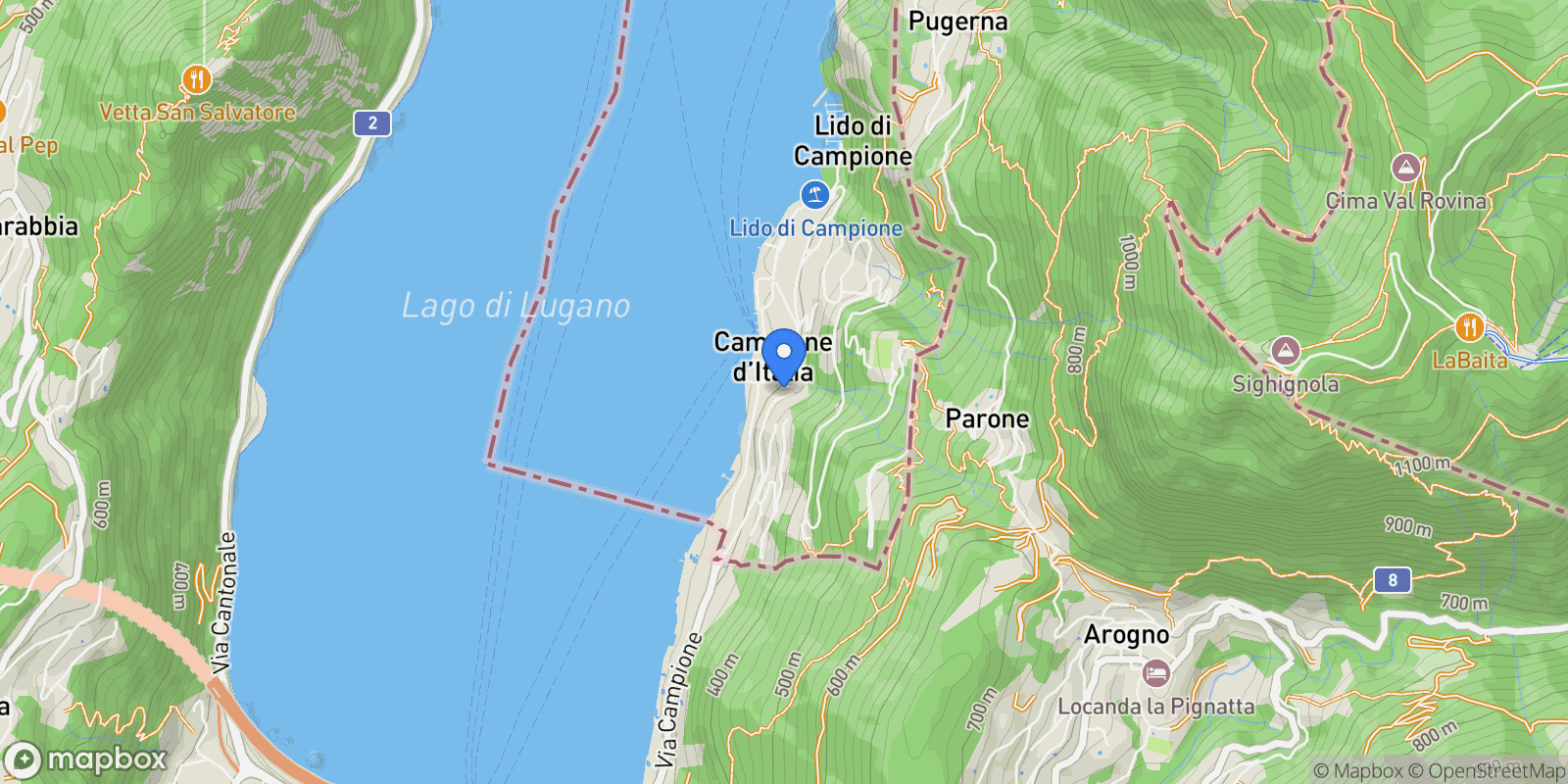 Map showing Campione d'Italia, Lombardy, Italy.