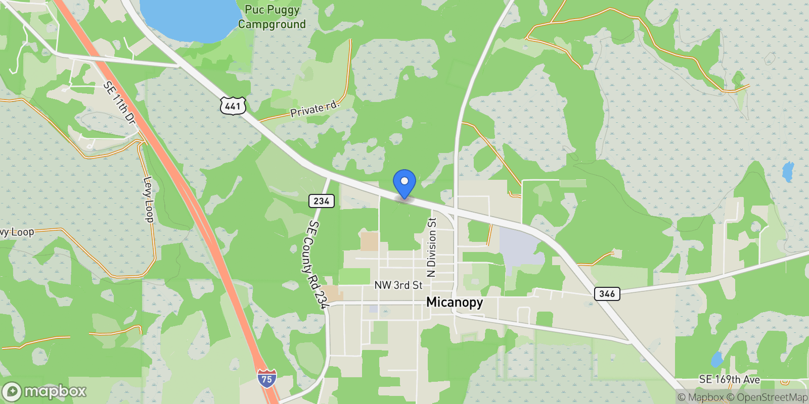 Map showing TBD US HWY 441, MICANOPY, FL 32667, Micanopy, Florida, United States.