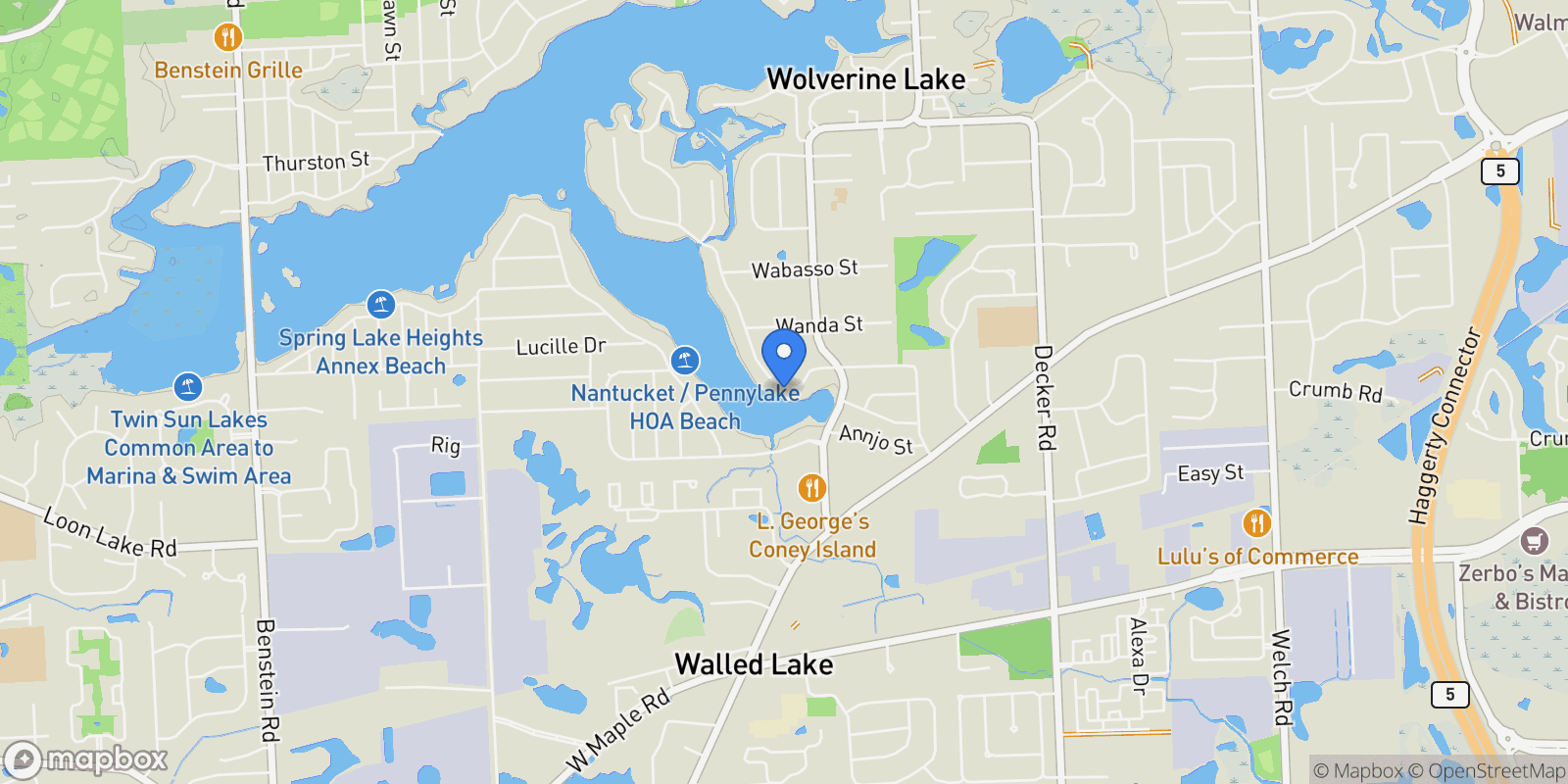 Map showing 1439 Shankin Drive, Walled Lake, MI 48390, Walled Lake, Michigan, United States.