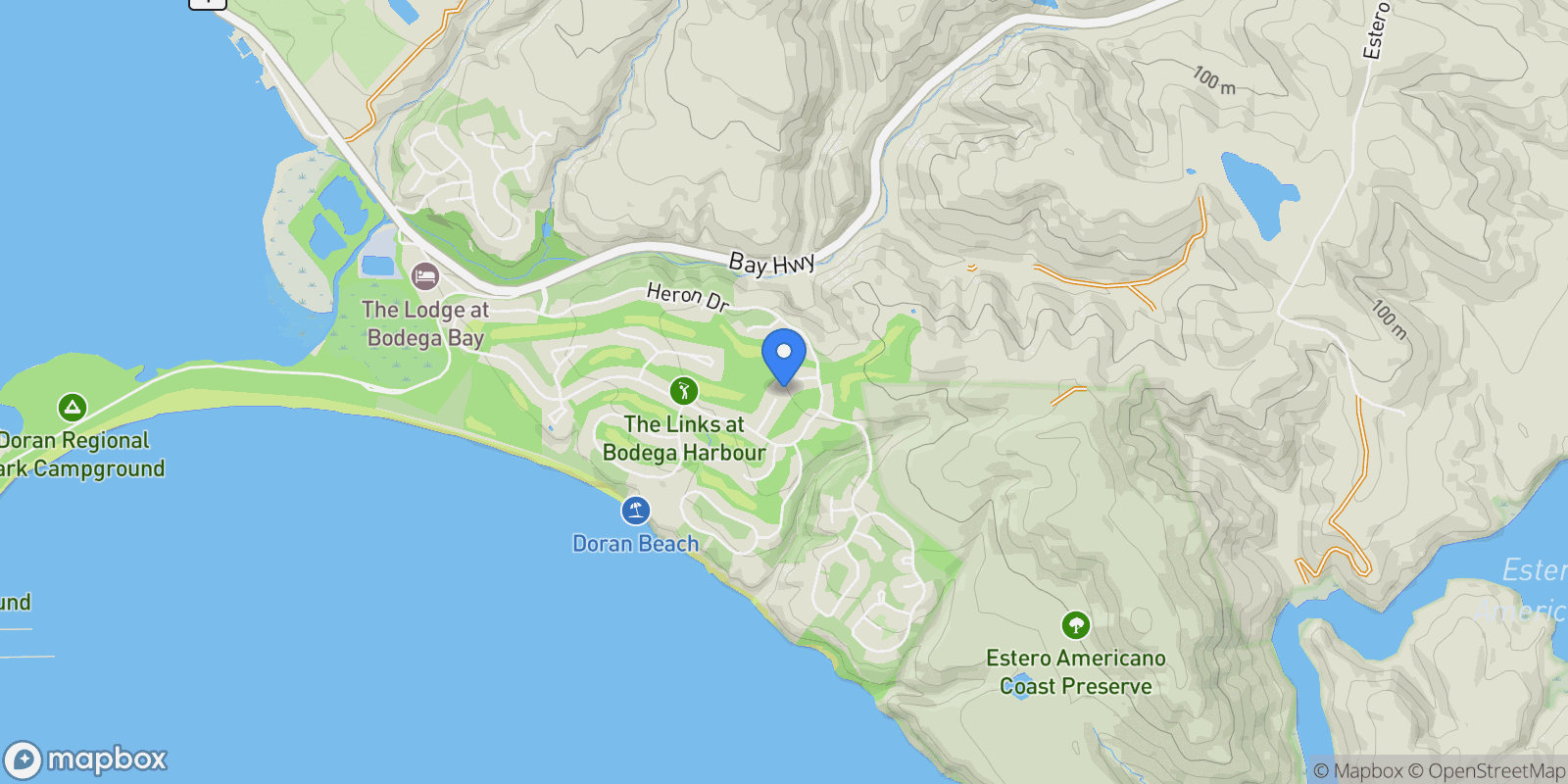 Map showing 301 Sanderling Court , Bodega Bay, CA 94923, Bodega Bay, California, United States.
