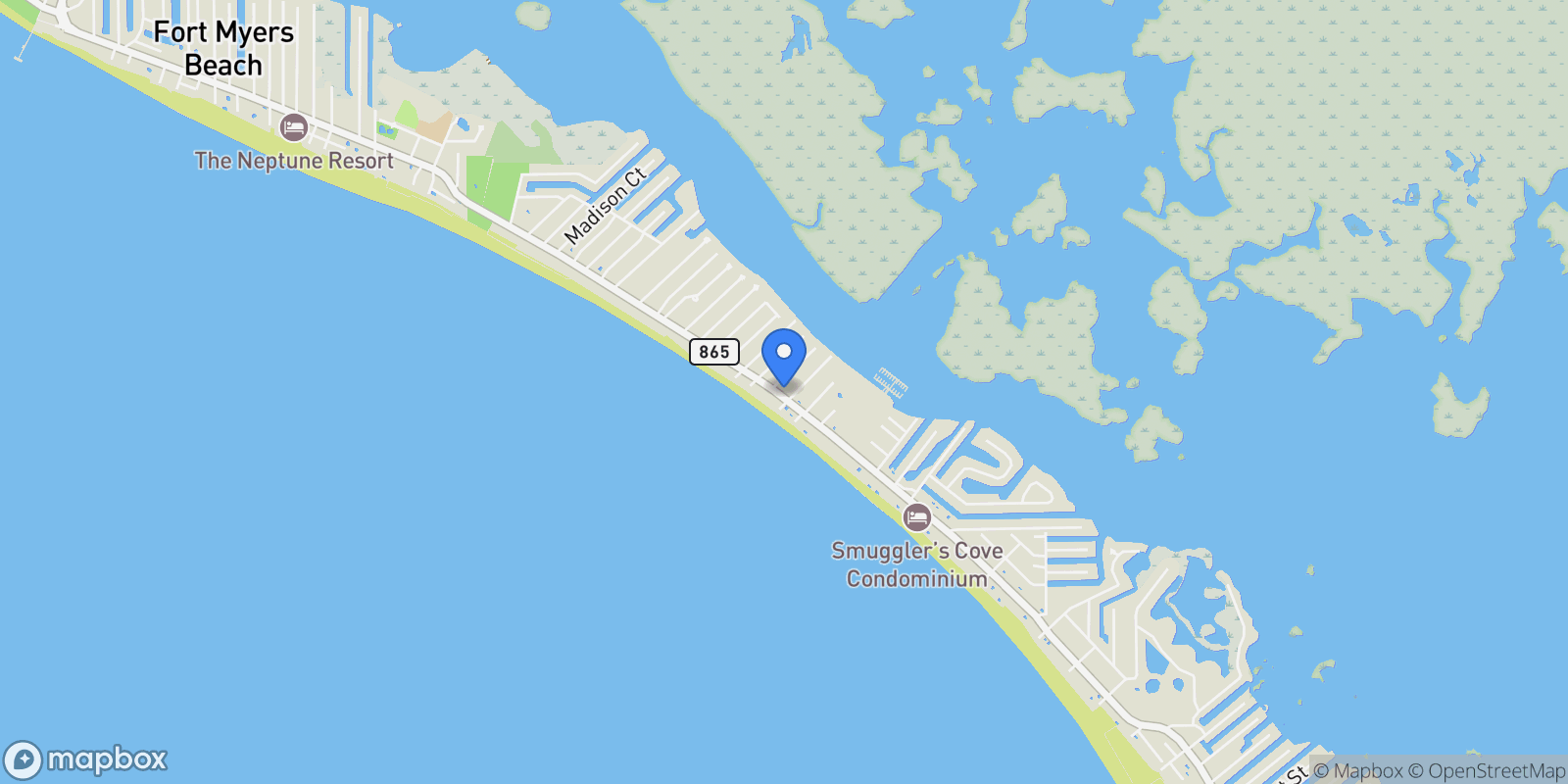 Map showing 4341 Estero BLVD, FORT MYERS BEACH, FL 33931, Fort Myers Beach, Florida, United States.