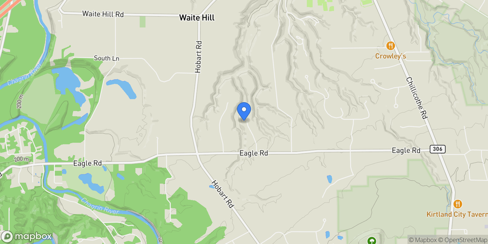 Map showing 9700 Rollin Road, Waite Hill, OH 44094, Kirtland, Ohio, United States.