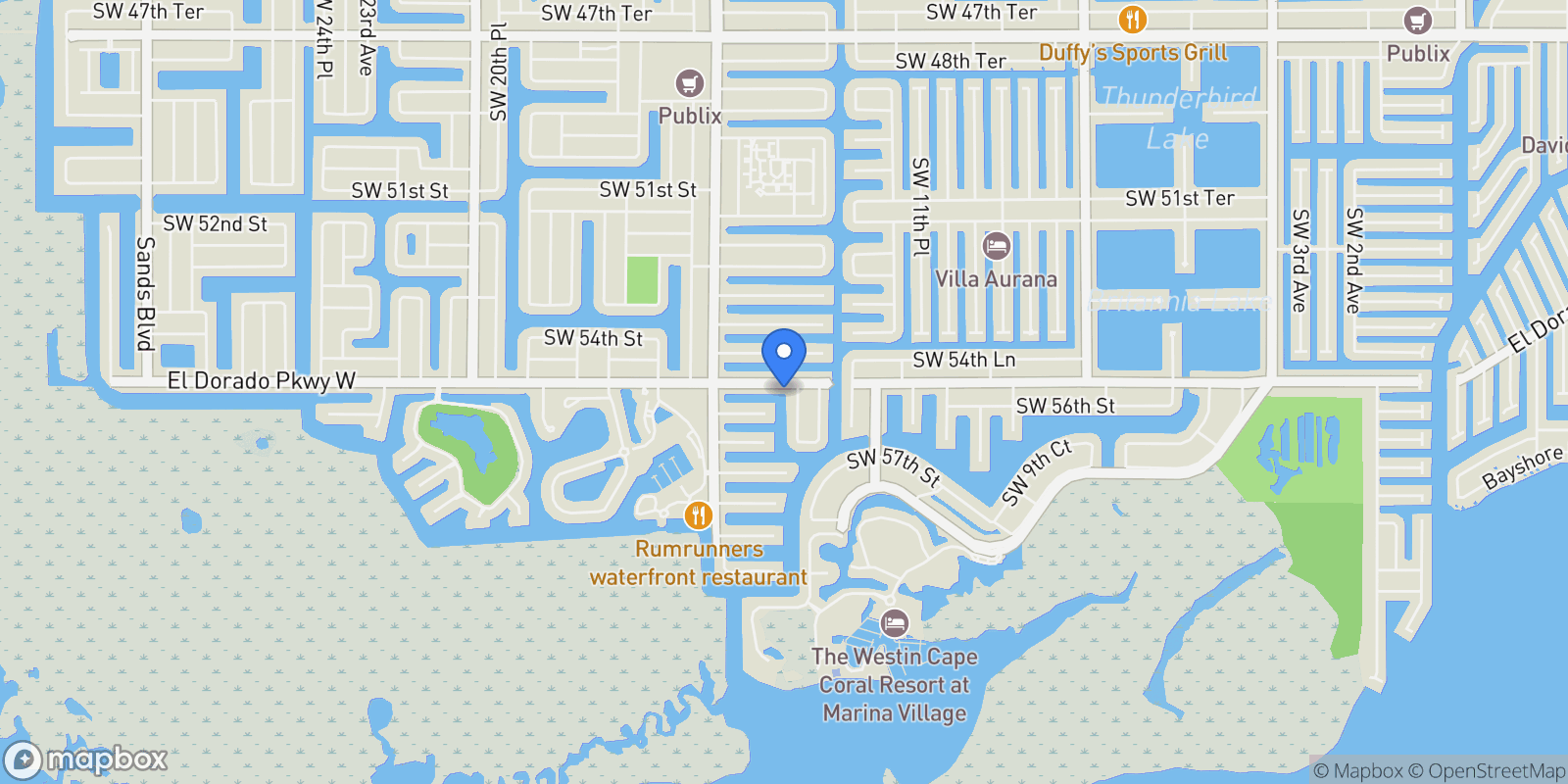 Map showing 1434 El Dorado PKWY W, CAPE CORAL, FL 33914, Cape Coral, Florida, United States.
