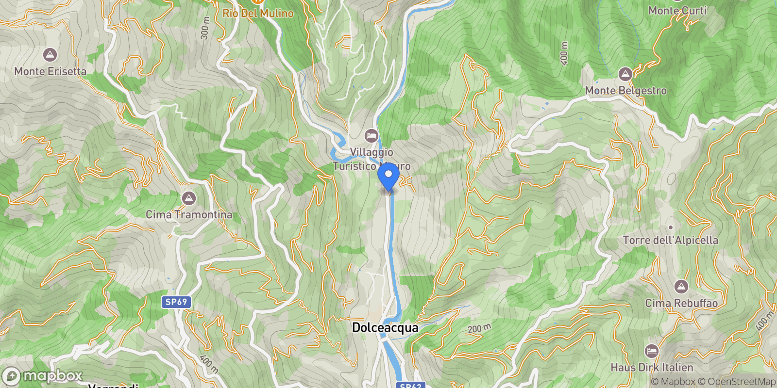 Map showing Dolceacqua, Liguria, Italy.