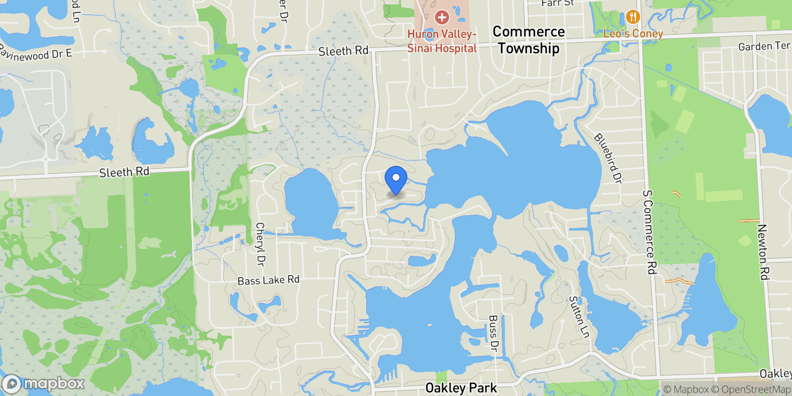 Map showing 1555 Wandrei Court, Commerce Charter Township, MI 48382, Commerce Charter Township, Michigan, United States.