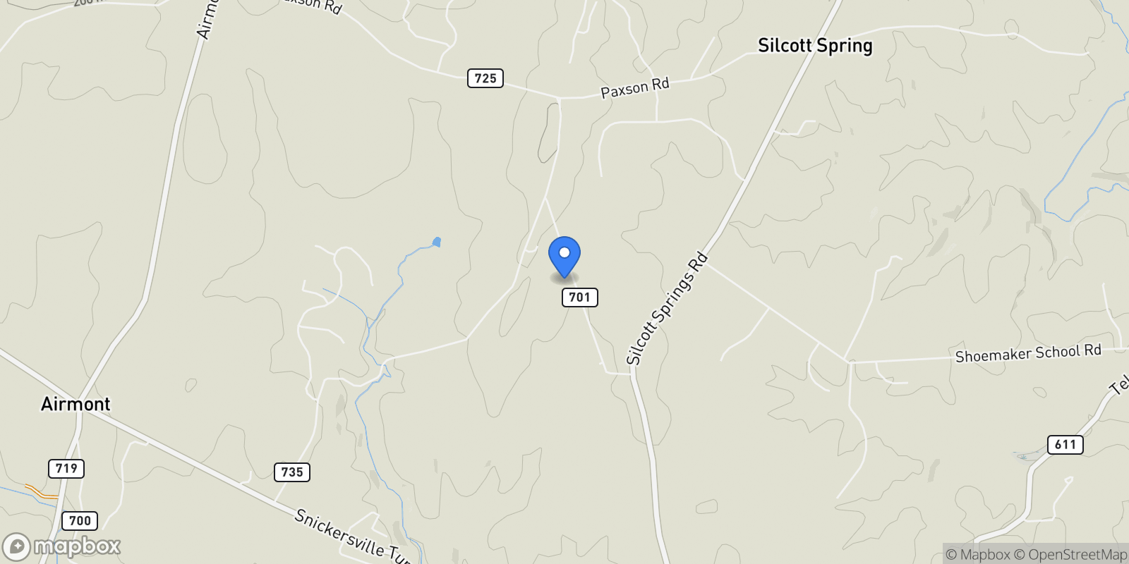 Map showing 19033 Otley Road, Purcellville, VA 20132, Purcellville, Virginia, United States.