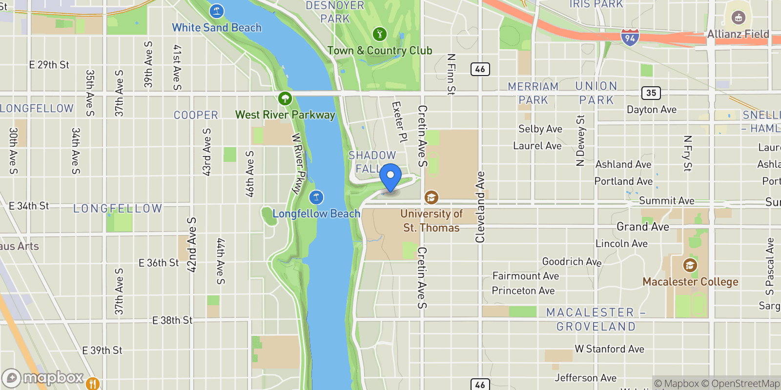 Map showing 2249 Summit Avenue, Saint paul, MN, USA, Saint Paul, Minnesota, United States.