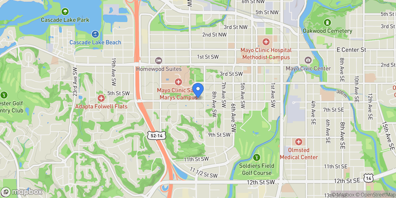 Map showing 925 6th Street SW, Rochester, MN, 55902, USA, Rochester, Minnesota, United States.