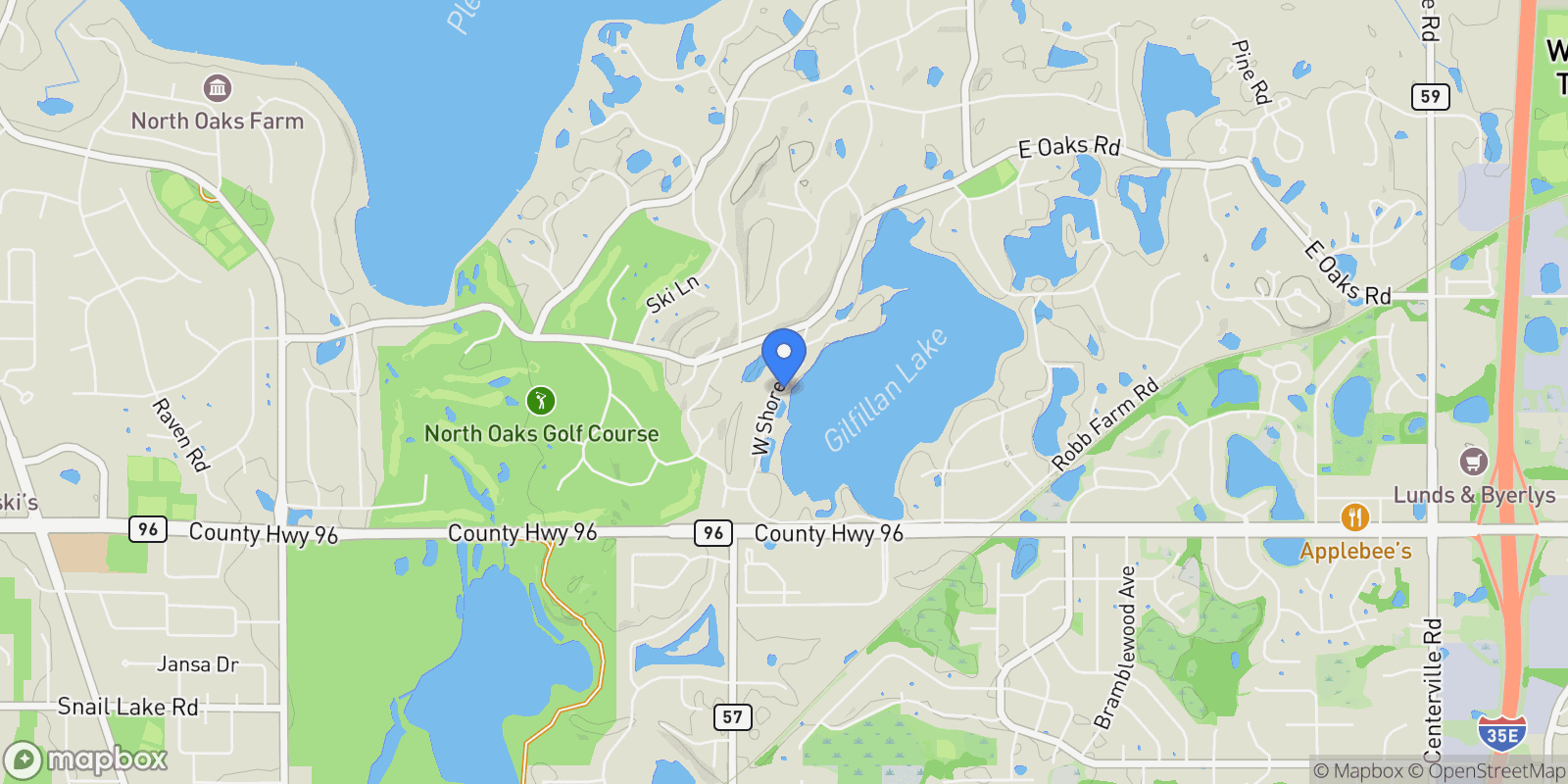 Map showing 10 W Shore Road, North Oaks, MN, 55127, USA, North Oaks, Minnesota, United States.