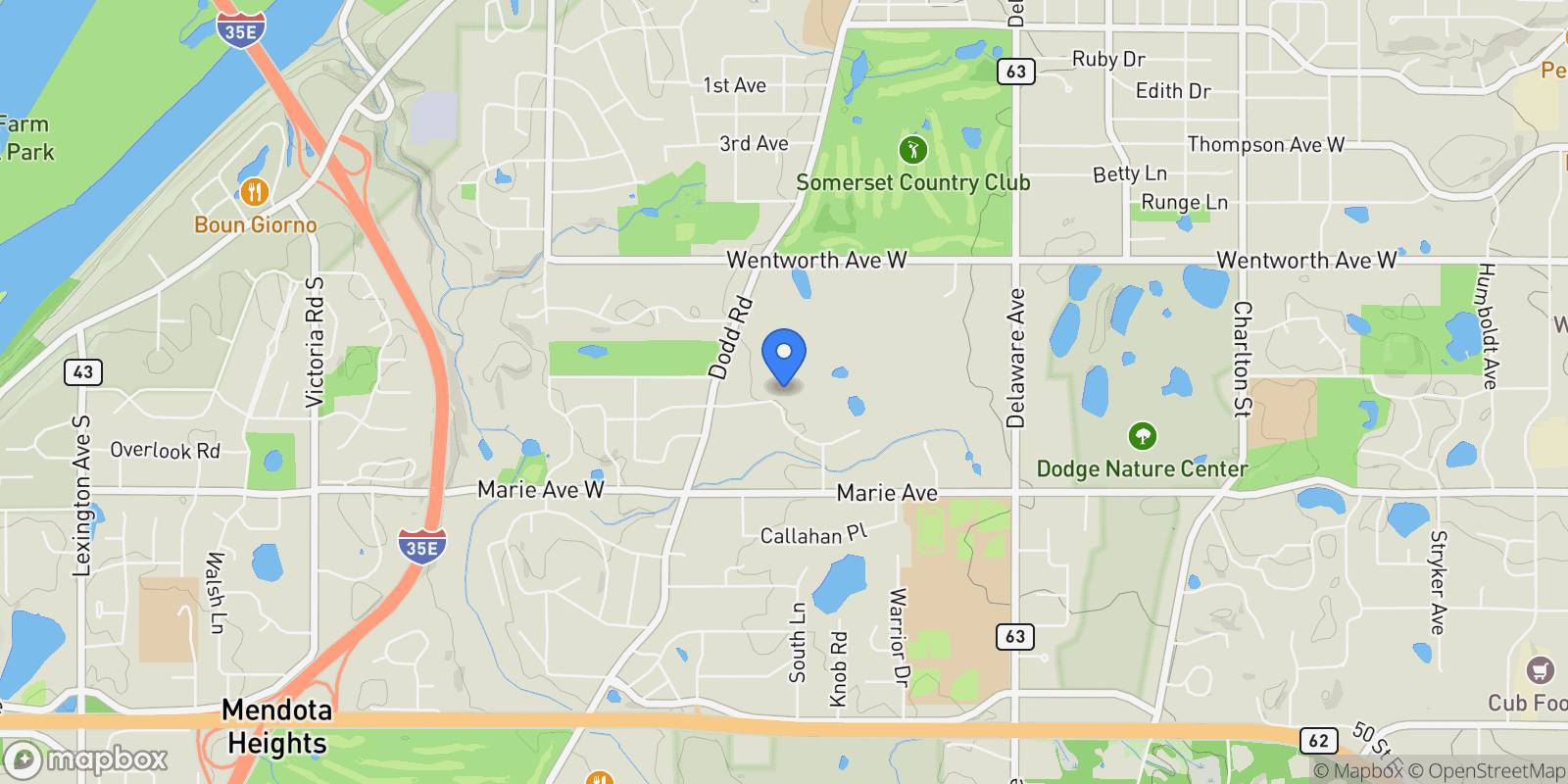 Map showing 685 Hidden Creek Trail, Mendota Heights, MN, 55118, USA, Mendota Heights, Minnesota, United States.