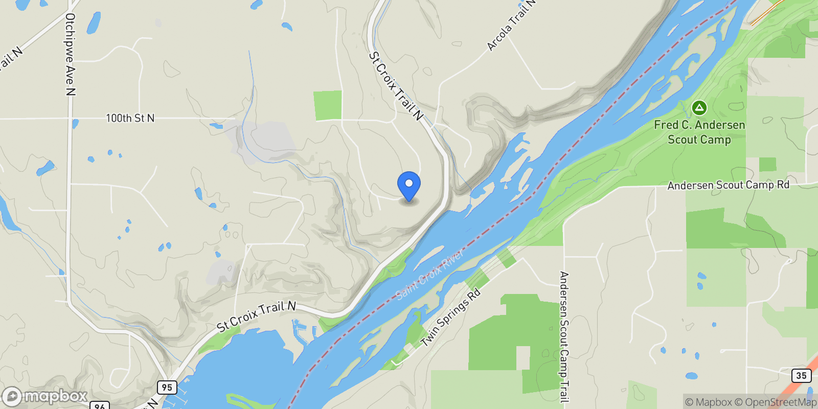 Map showing 9755 Primrose Avenue N, Stillwater, MN, 55082, USA, Stillwater, Minnesota, United States.