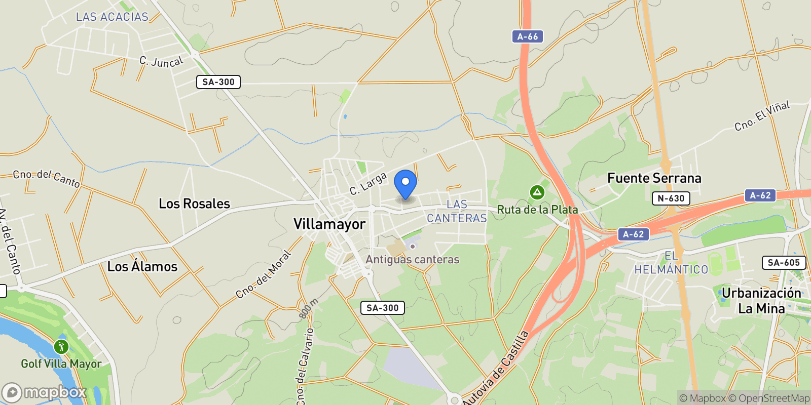 Map showing VILLAMAYOR, Villamayor, SALAMANCA, Villamayor, Villamayor, Castile and Leon, Spain.