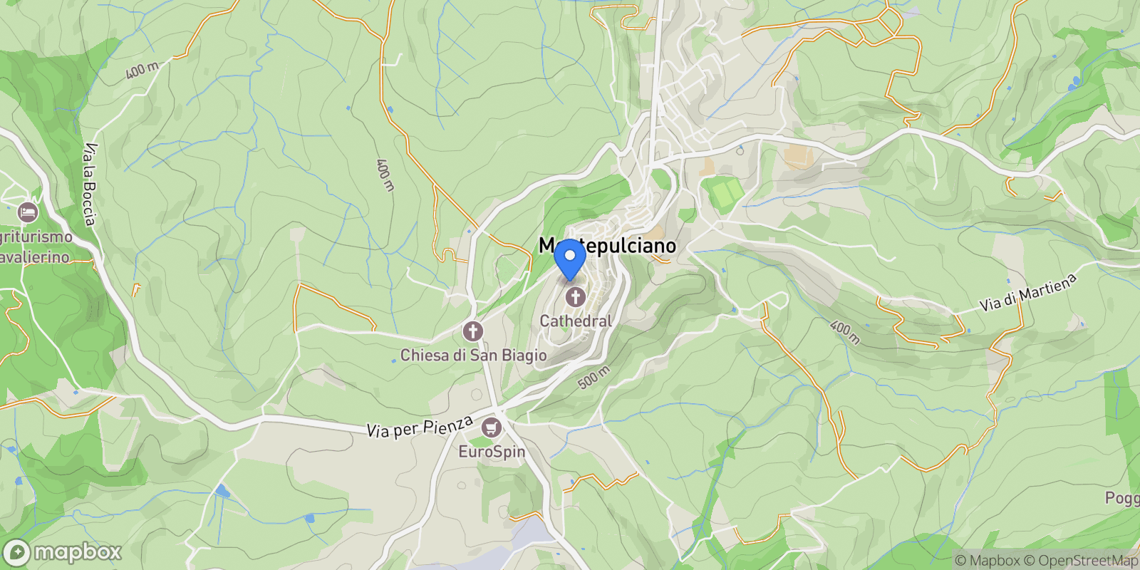 Map showing Montepulciano, Tuscany, Italy.
