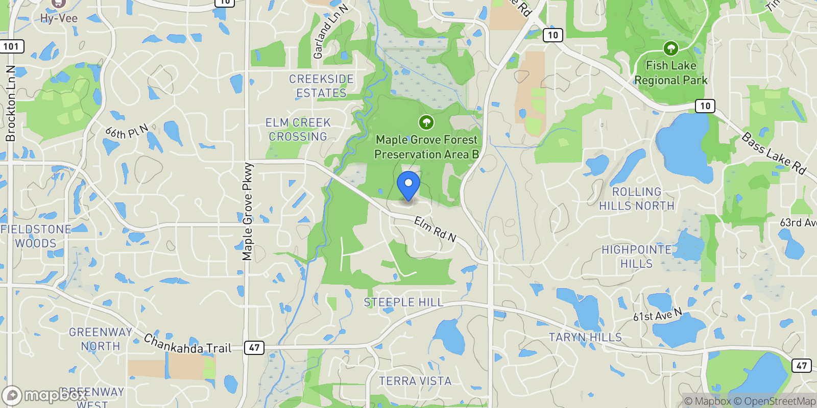Map showing 16500 64th Avenue N, Maple Grove, MN, 55311, USA, Maple Grove, Minnesota, United States.