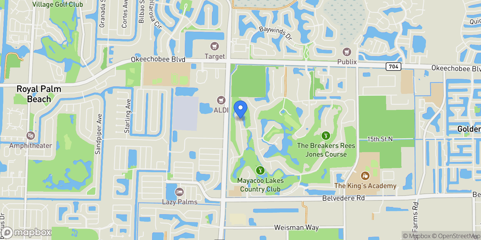 Map showing 1810 Gulfstream Way, West Palm Beach, Florida, United States.