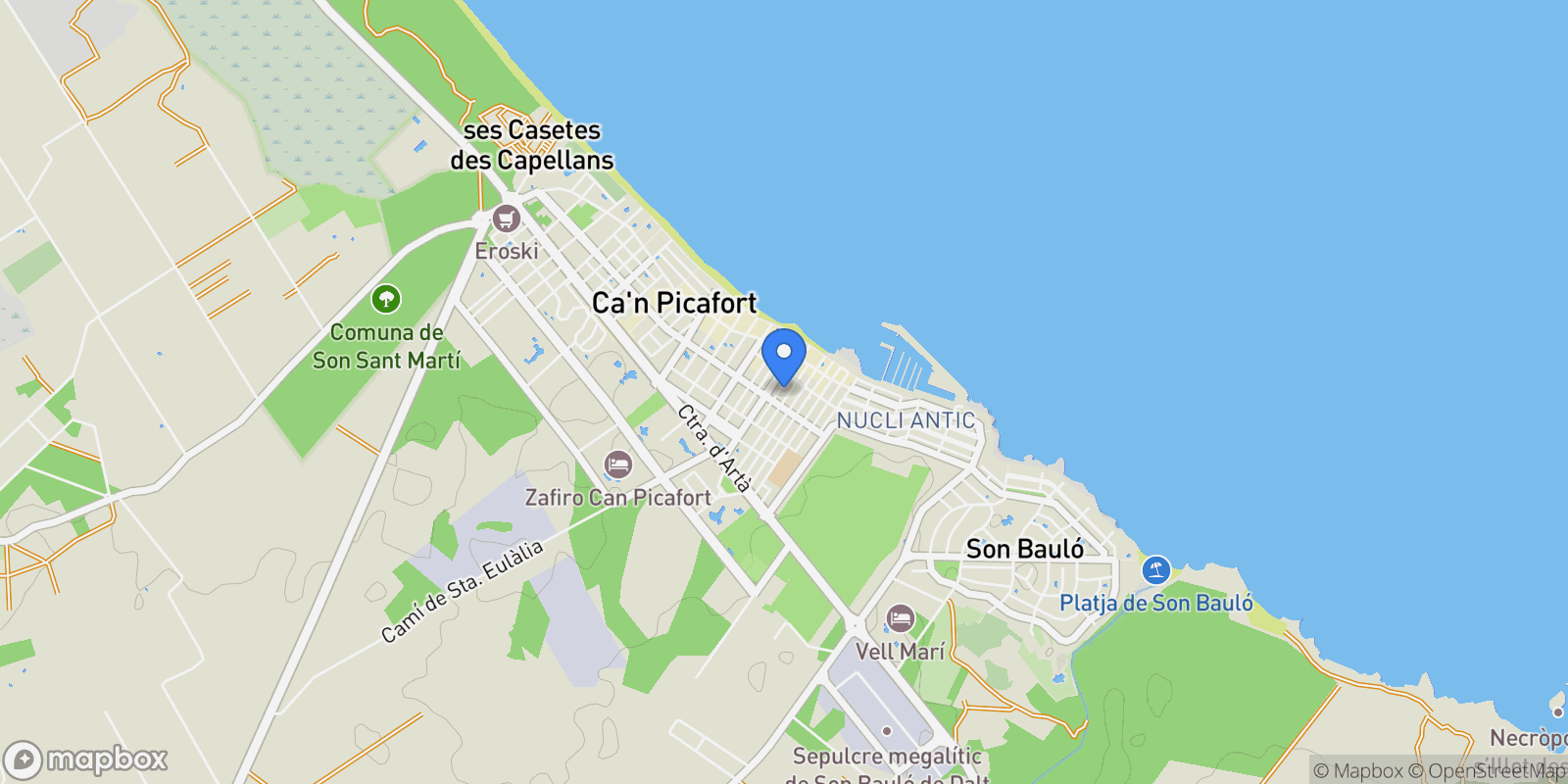 Map showing Santa Margalida, Balearic Islands, Spain.