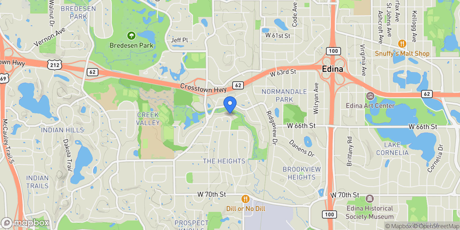 Map showing 5512 Hillside Court, Edina, MN, 55439, USA, Minneapolis, Minnesota, United States.