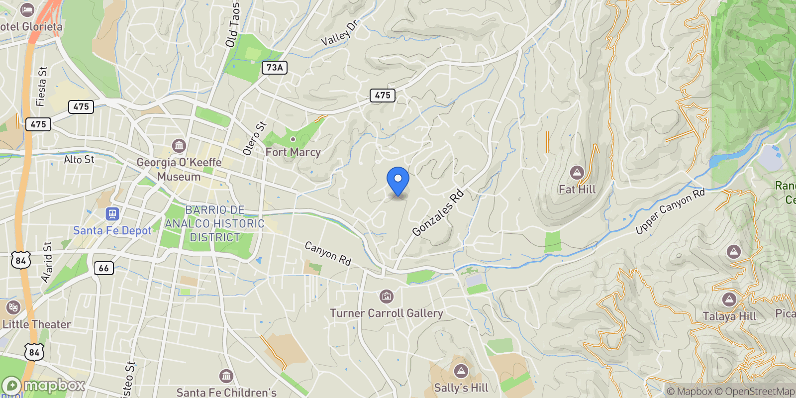 Map showing 812 La Vereda Este, Lot 88 , Santa Fe, NM 87501, Santa Fe, New Mexico, United States.