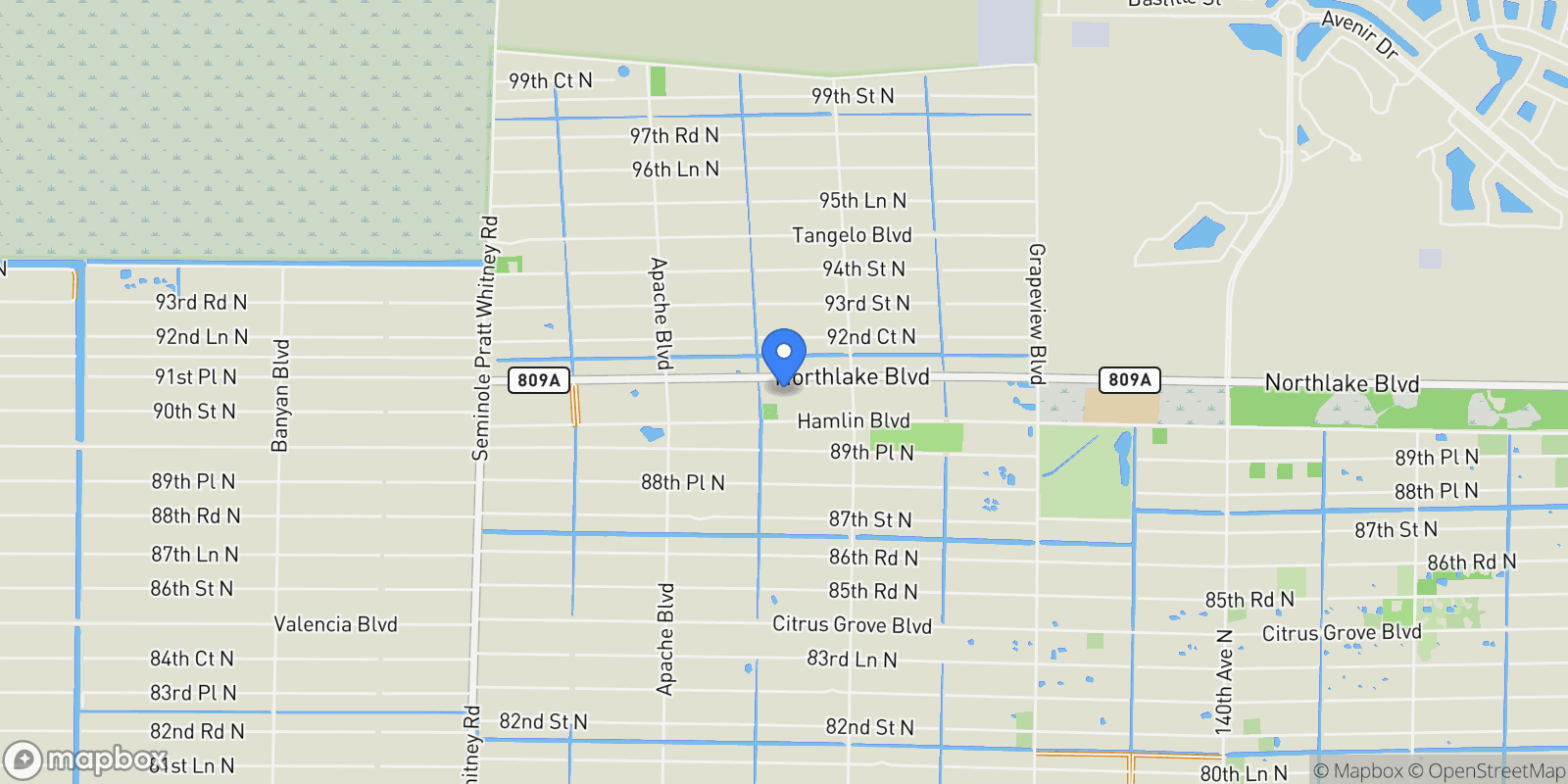 Map showing 15200 Northlake Boulevard, Loxahatchee, Florida, United States.