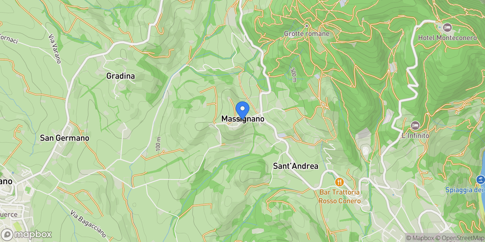 Map showing Massignano, Massignano, Marche, Italy.