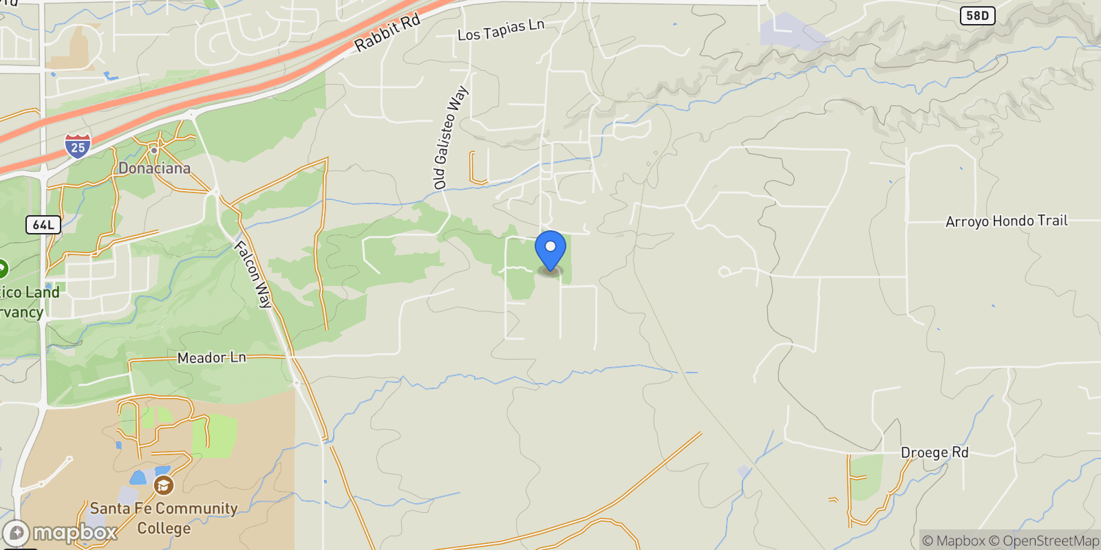 Map showing 17 Camino Estrellas , Santa Fe, NM 87508, Santa Fe, New Mexico, United States.