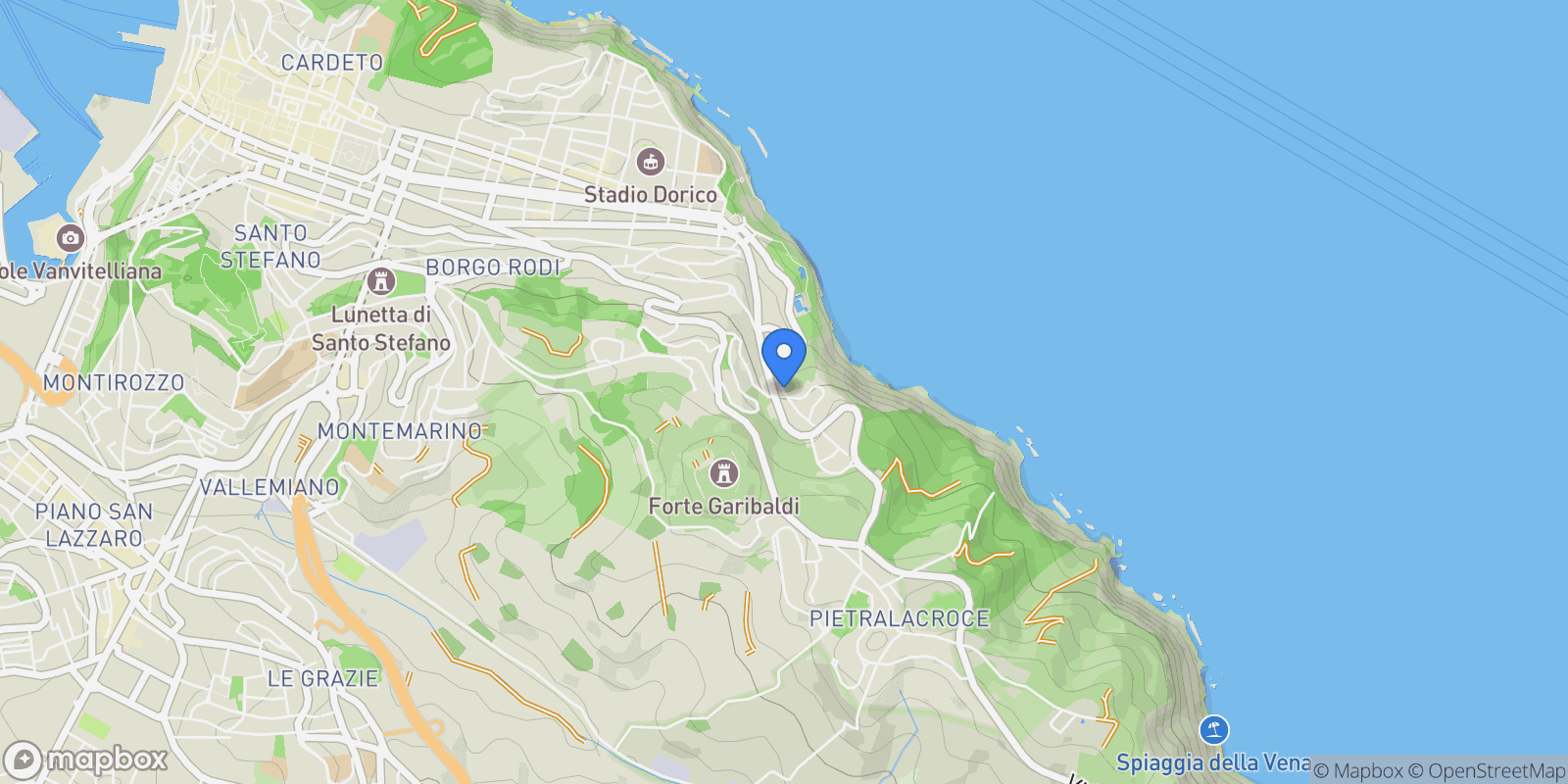 Map showing via santa margherita, Ancona, Marche, Italy.