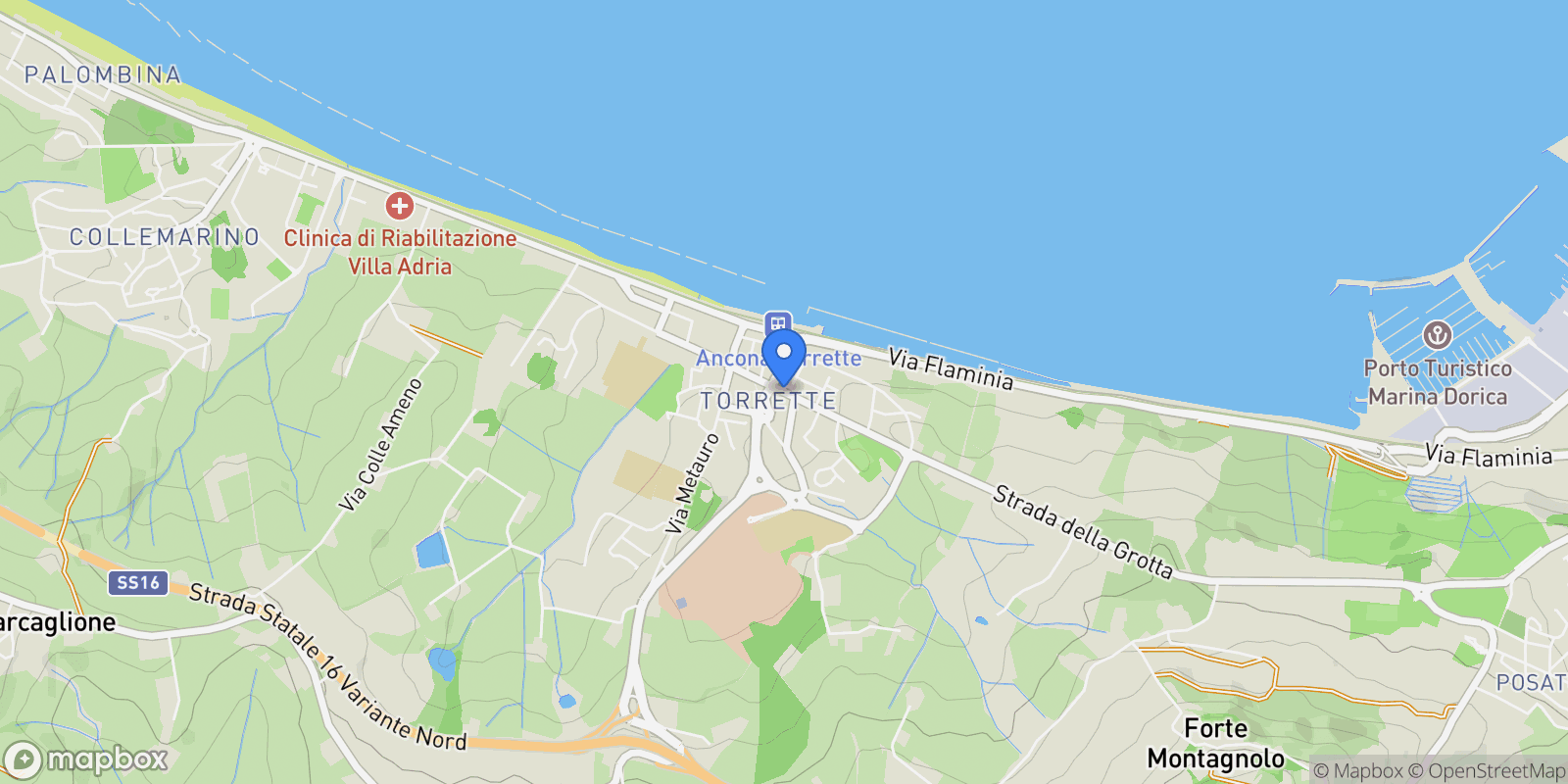 Map showing Via Esino, Ancona, Marche, Italy.