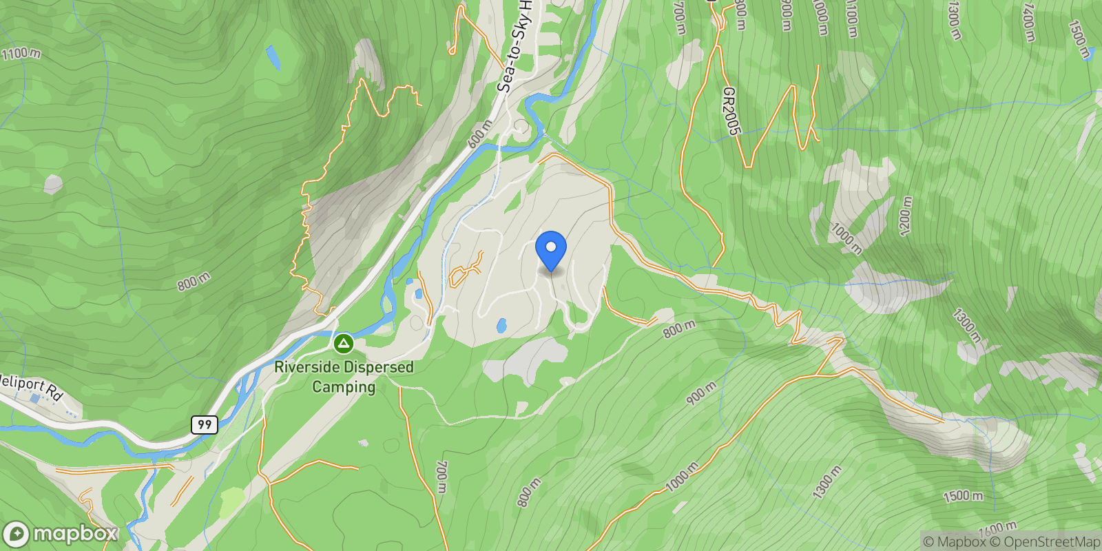 Map showing 9292 Stellar's Way, Whistler, British Columbia, Canada.