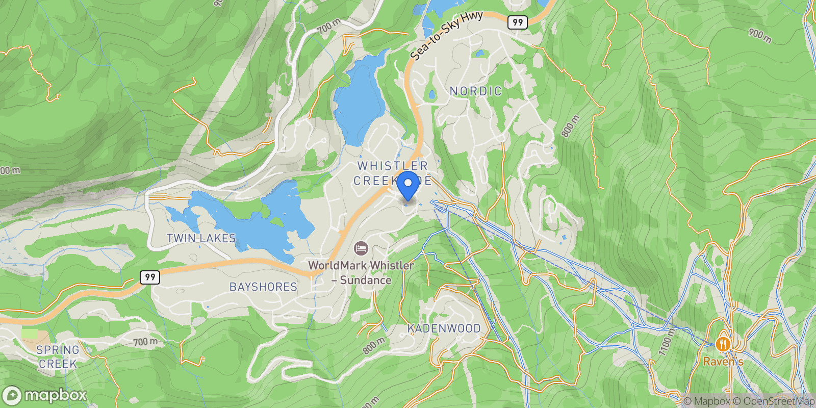 Map showing 2050 Lake Placid Road 322, Whistler, British Columbia, Canada.