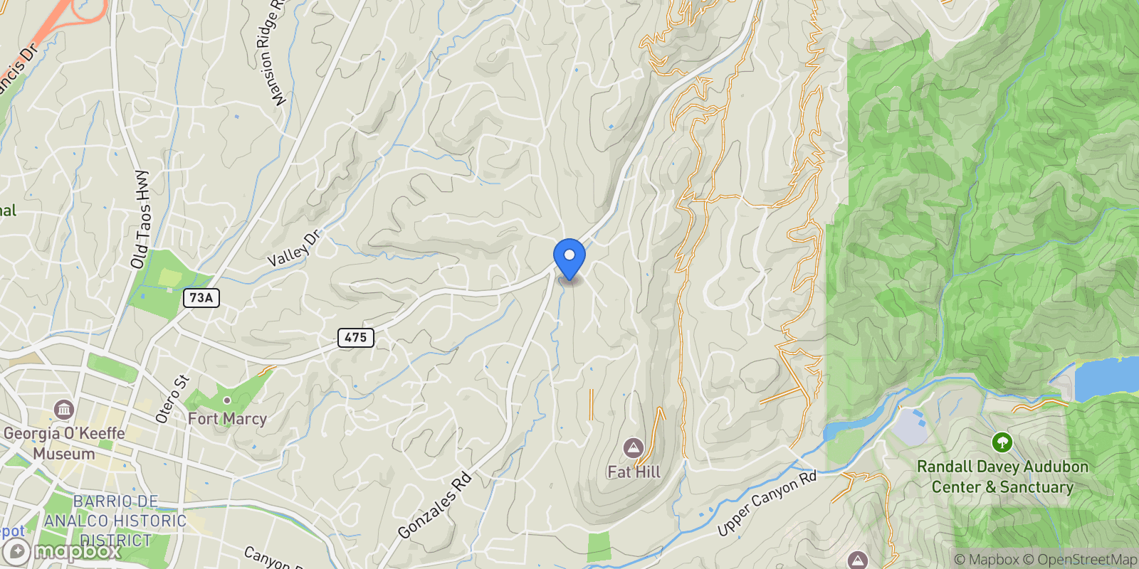Map showing 1396 Hyde Park Road , Santa Fe, NM 87501, Santa Fe, New Mexico, United States.