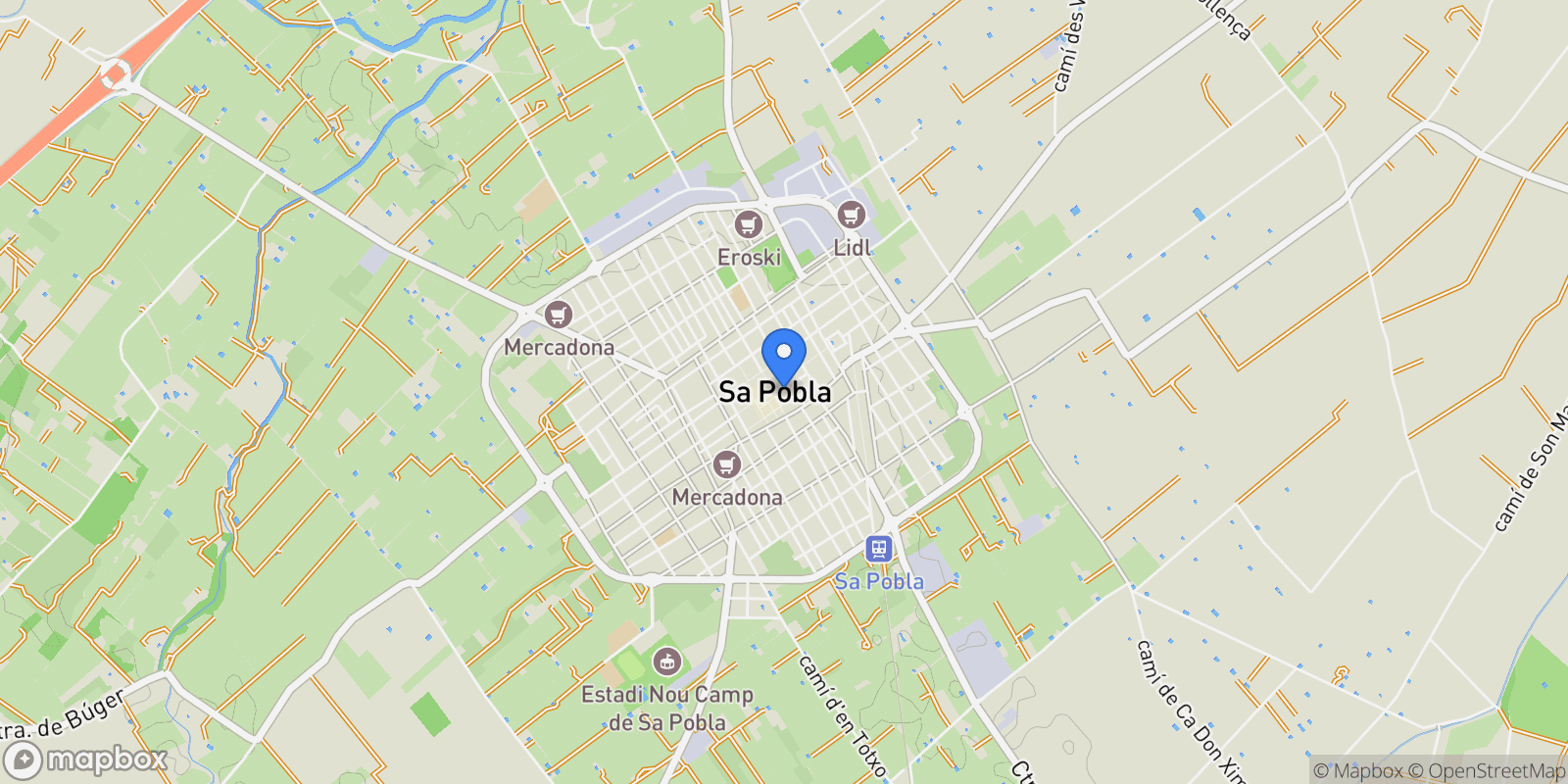 Map showing 07420 Sa Pobla, Balearic Islands, Spain, sa Pobla, Balearic Islands, Spain.