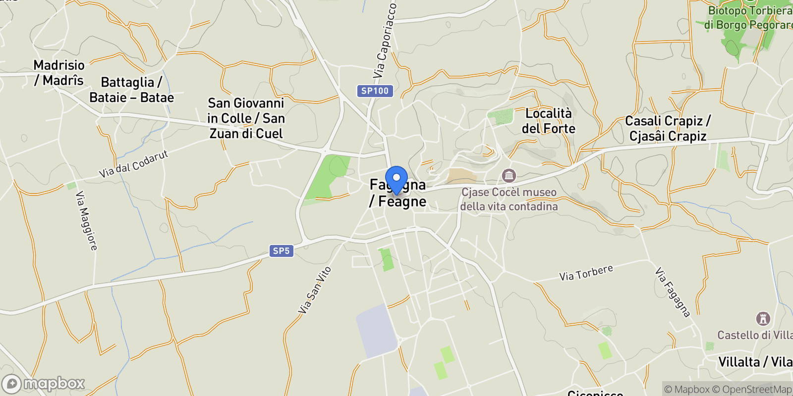 Map showing 33034 Fagagna, Province of Udine, Italy, Fagagna, Friuli-Venezia Giulia, Italy.