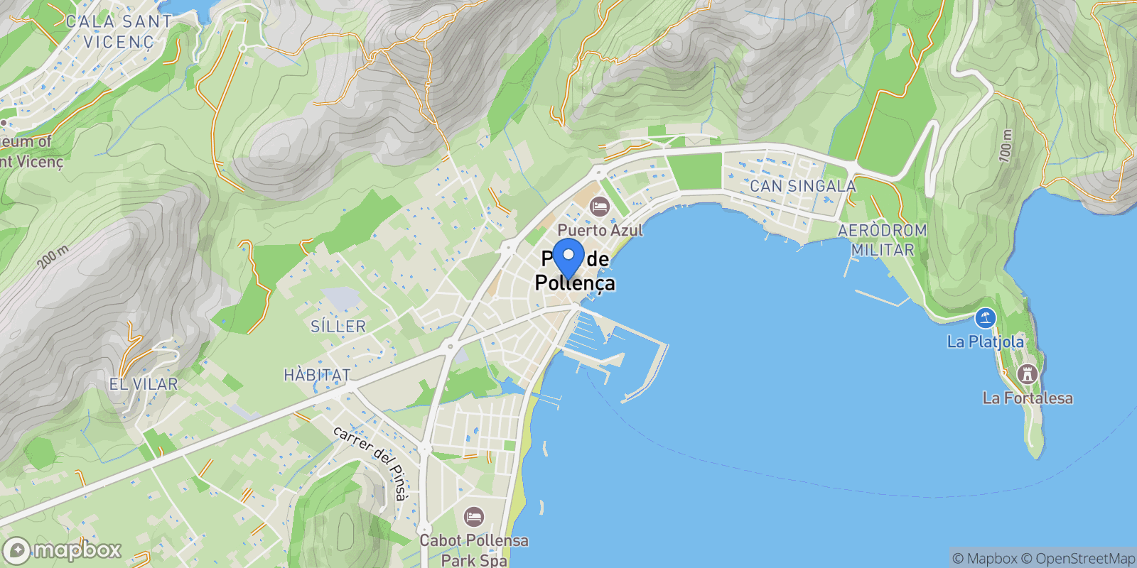 Map showing Port de Pollença, Balearic Islands, Spain, Pollenca, Balearic Islands, Spain.
