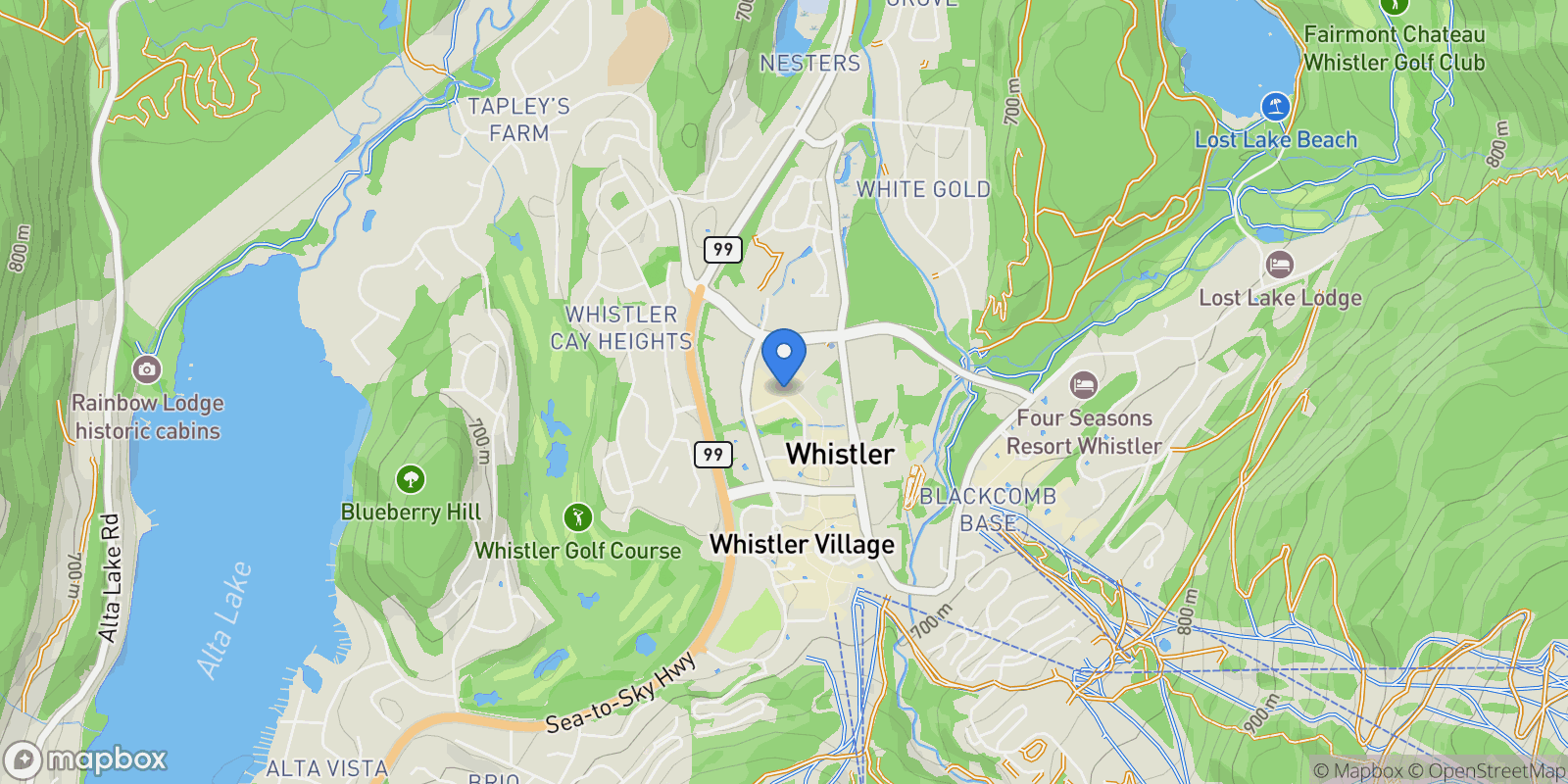 Map showing 4340 Lorimer Road 347, Whistler, British Columbia, Canada.